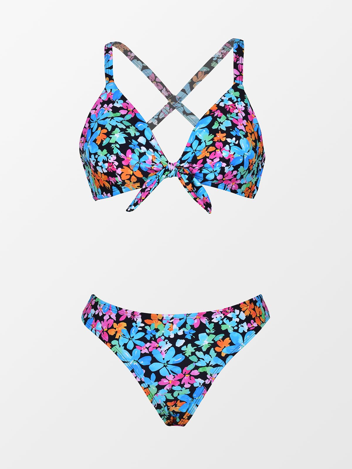 CUPSHE Women's Bikini Sets V Neck Knot Bunny Tie Low Waisted
