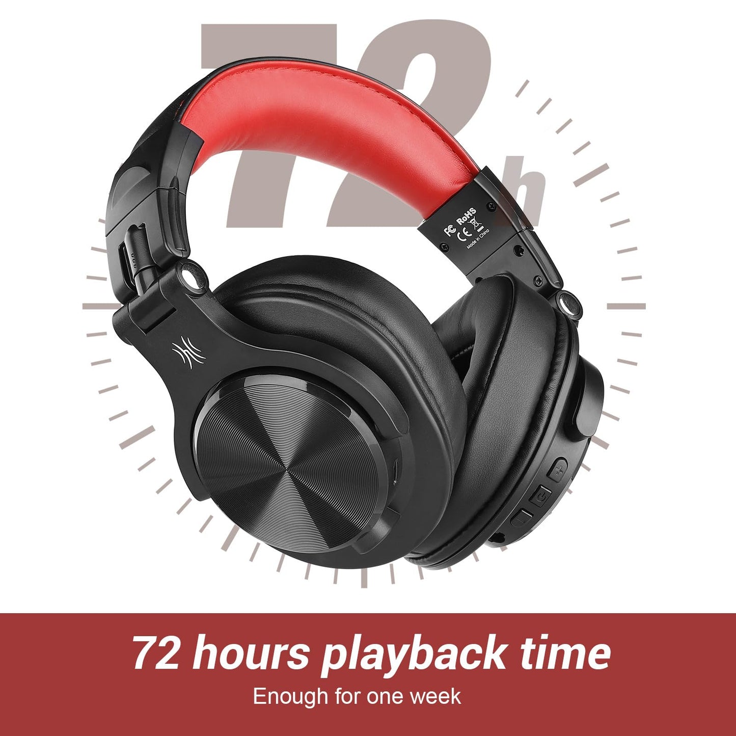 OneOdio A70 Bluetooth Headphones Over Ear, 72 Hrs Playtime, Monitor Level Stereo Sound Quality, Foldable Wireless&Wired DJ Headphone, Professional Studio Headphones for DJ/TV/PC/Phone