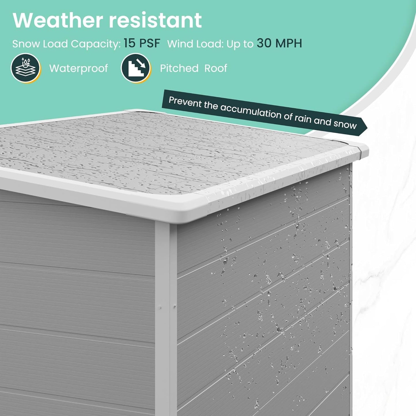 UDPATIO Outdoor Resin Storage Shed 6x4.5 FT, Plastic Garden Shed for Bike, Garbage Can, Tool, Outside Sheds & Outdoor Storage Storage Box with Lockable Door for Backyard, Patio, Lawn, Grey & White