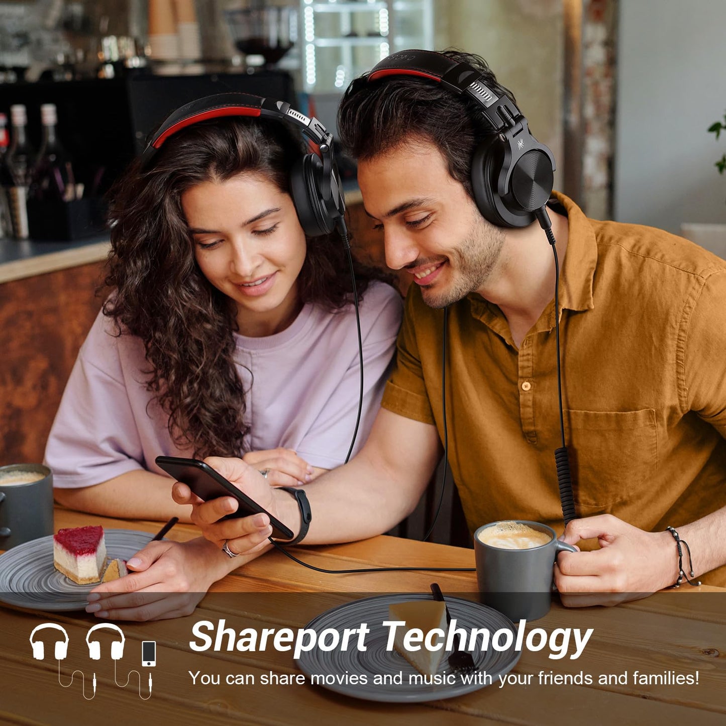 OneOdio A70 Bluetooth Headphones Over Ear, 72 Hrs Playtime, Monitor Level Stereo Sound Quality, Foldable Wireless&Wired DJ Headphone, Professional Studio Headphones for DJ/TV/PC/Phone