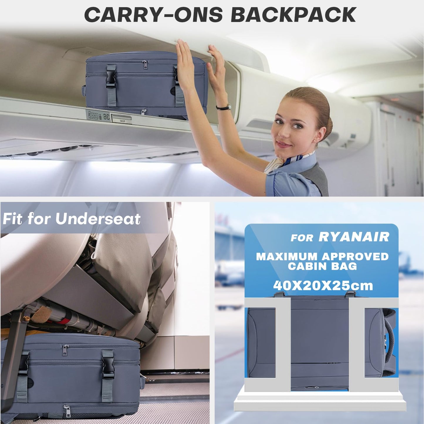 Xkdoai for Ryanair Cabin Bags 40x20x25