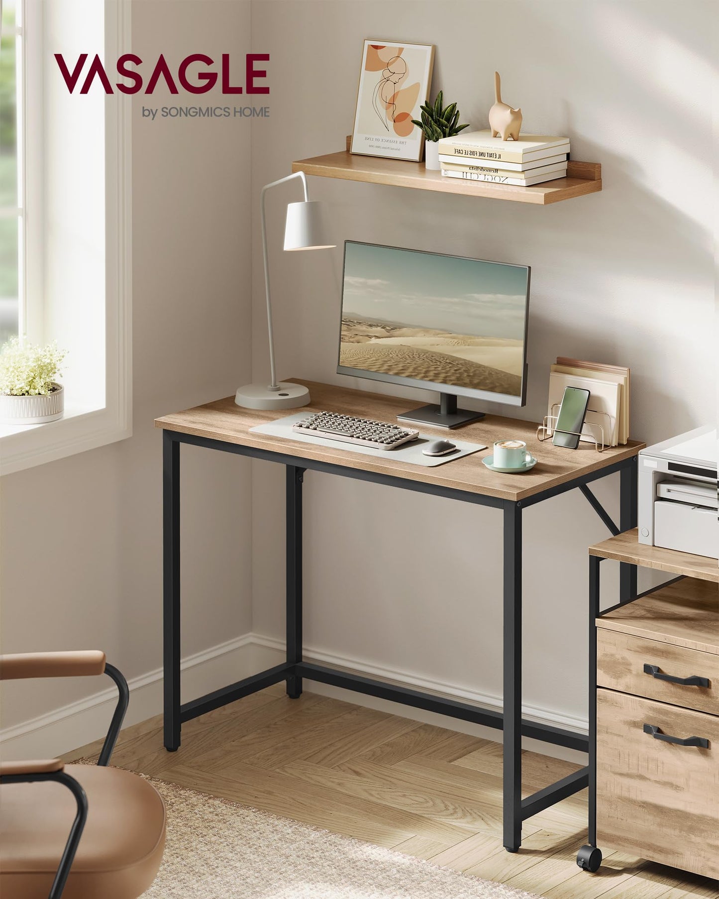 VASAGLE Computer Desk, Writing Desk, Small Office Table