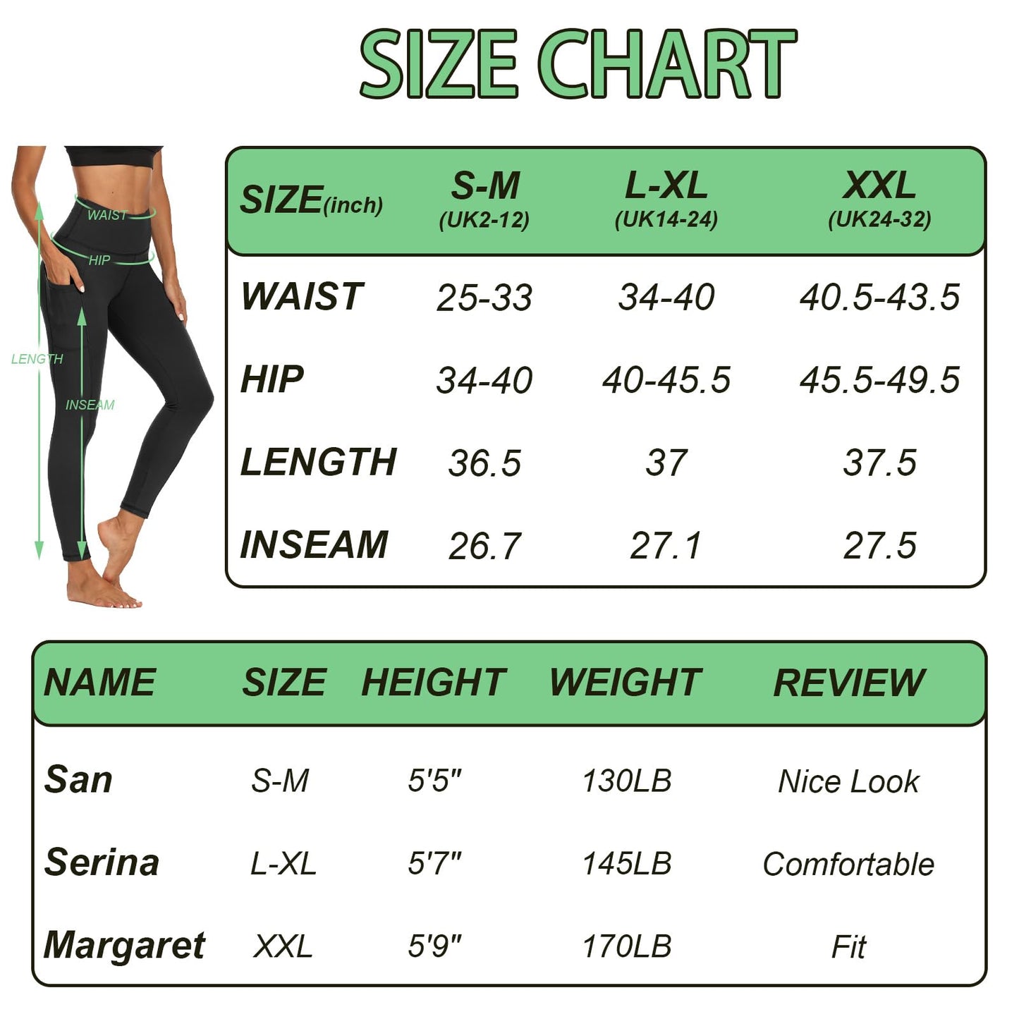 FOTOCITI Gym Leggings for Women with Pockets Black High Waisted Leggings Soft Elastic Opaque Tummy Control Slim Trousers Sports Workout Running Yoga Pants