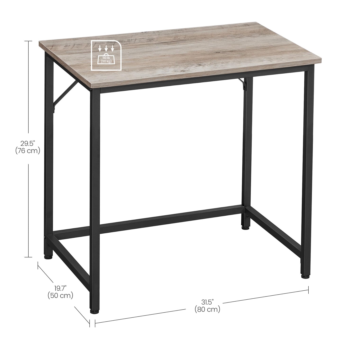 VASAGLE Computer Desk, Writing Desk, Small Office Table