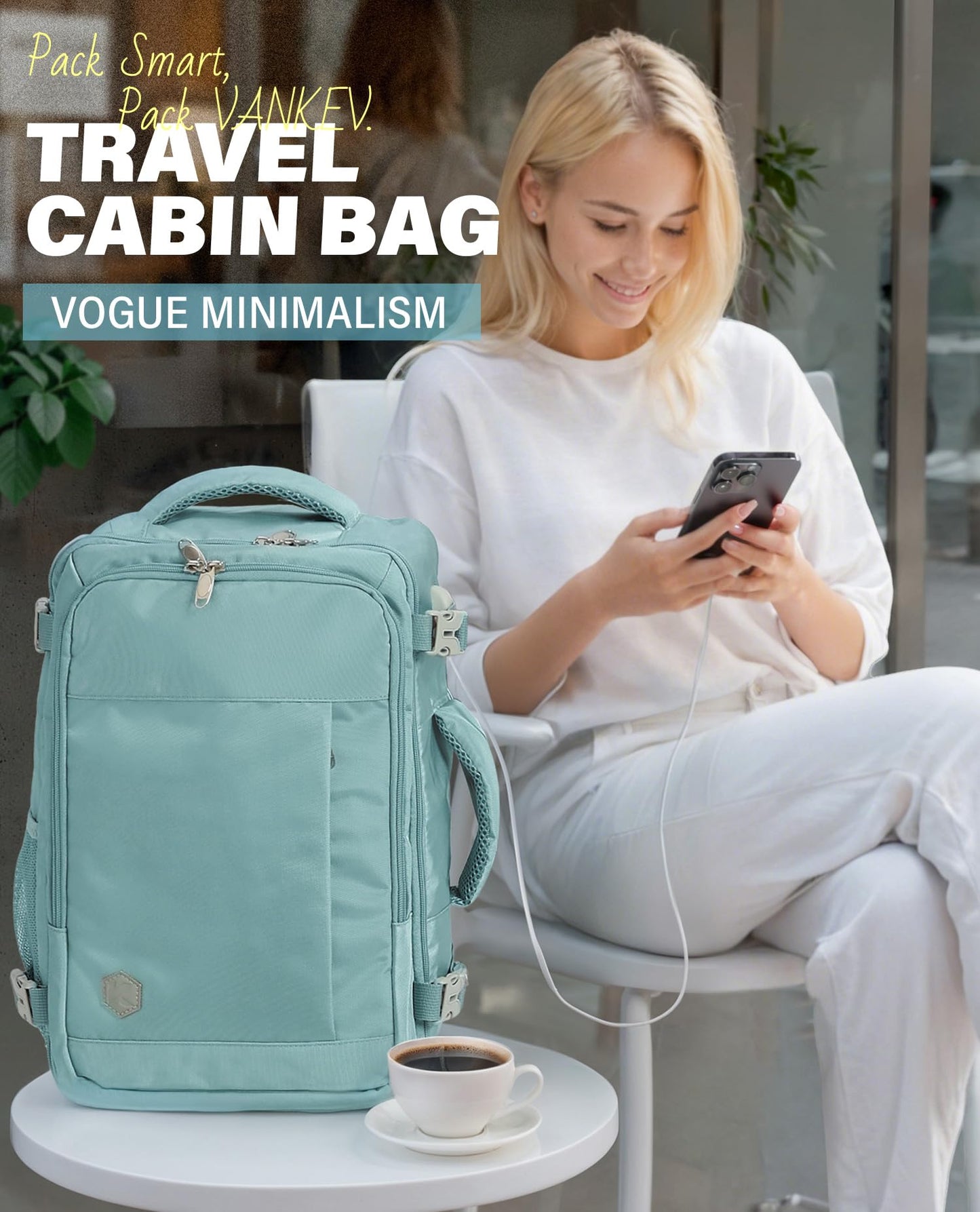 VANKEV Ryanair Cabin Bag 40x20x25 Underseat 20L