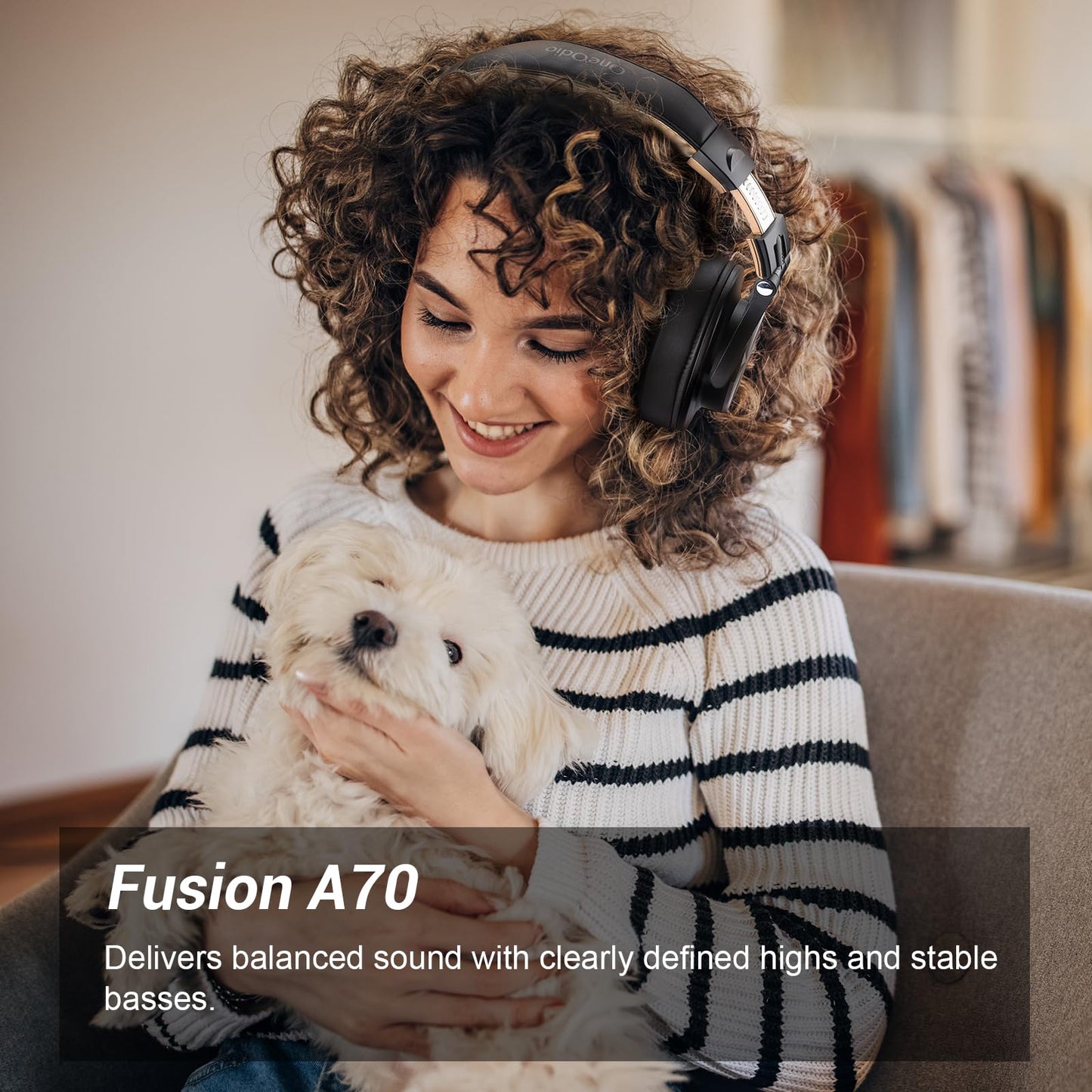 OneOdio A70 Bluetooth Headphones Over Ear, 72 Hrs Playtime, Monitor Level Stereo Sound Quality, Foldable Wireless&Wired DJ Headphone, Professional Studio Headphones for DJ/TV/PC/Phone