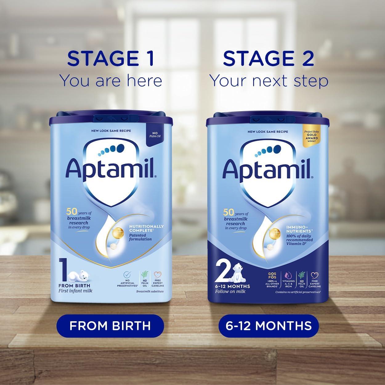 Aptamil 1 First Baby Milk Powder, From Birth, 800g (Pack of 6)