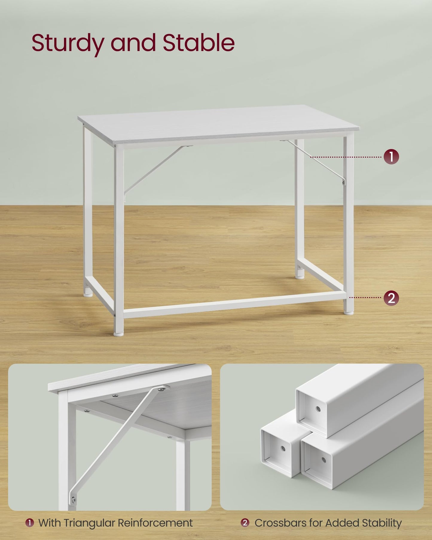 VASAGLE Computer Desk, Writing Desk, Small Office Table