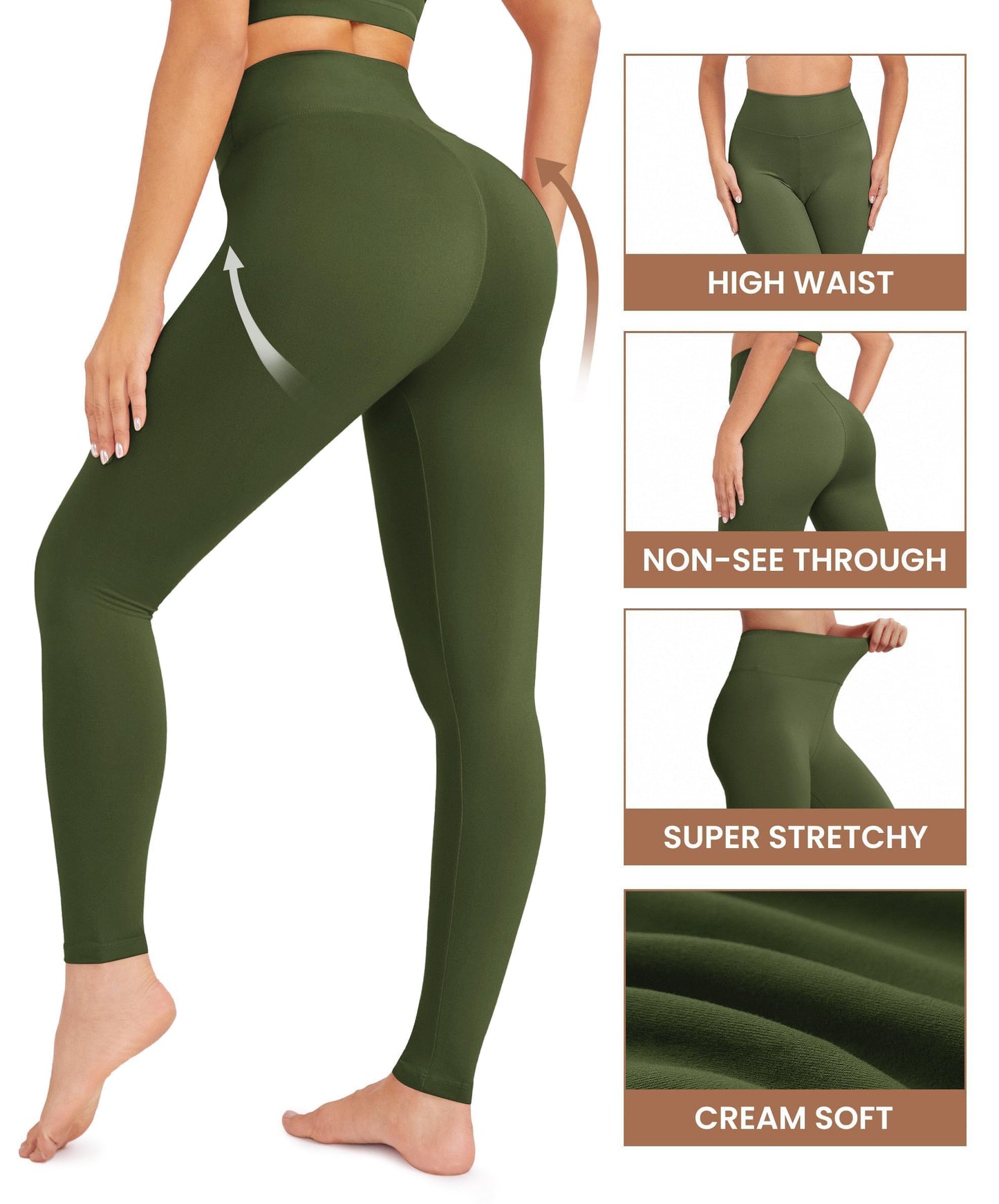 VALANDY Creamlush Womens High Waisted Leggings
