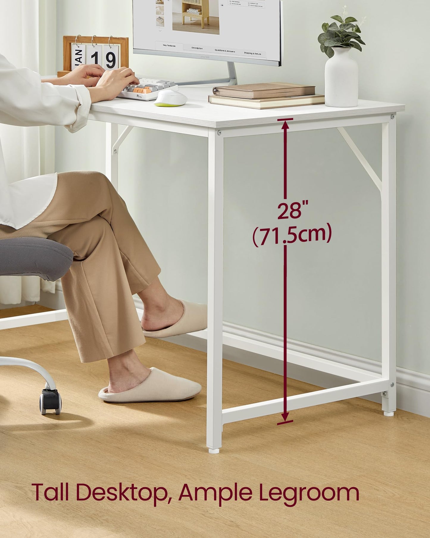 VASAGLE Computer Desk, Writing Desk, Small Office Table
