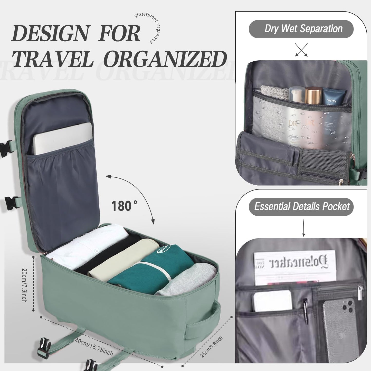 for Ryanair Cabin Bags 40x20x25 Underseat Cabin