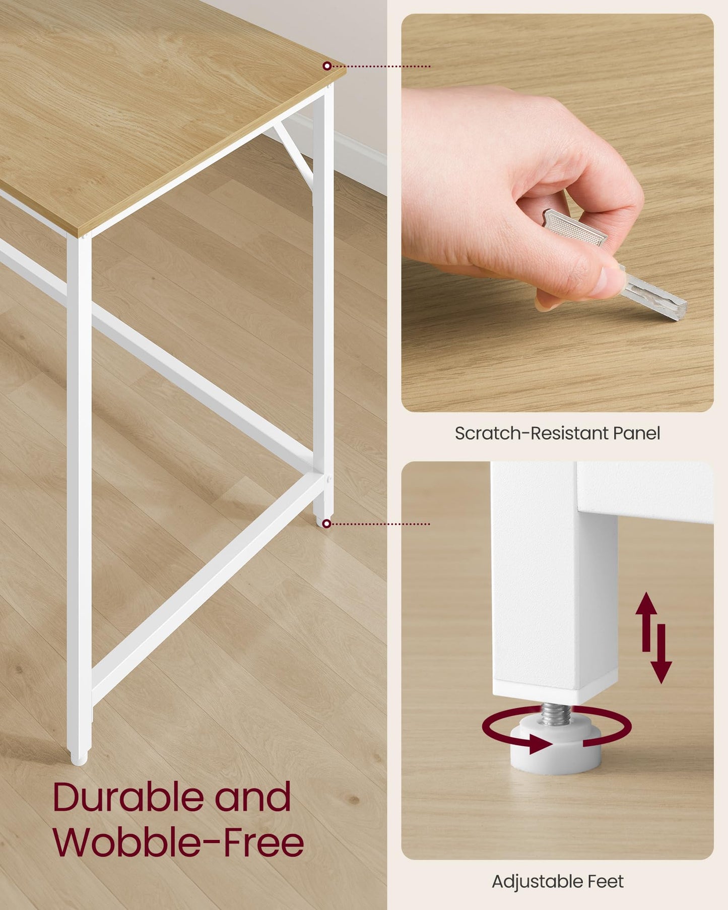 VASAGLE Computer Desk, Writing Desk, Small Office Table