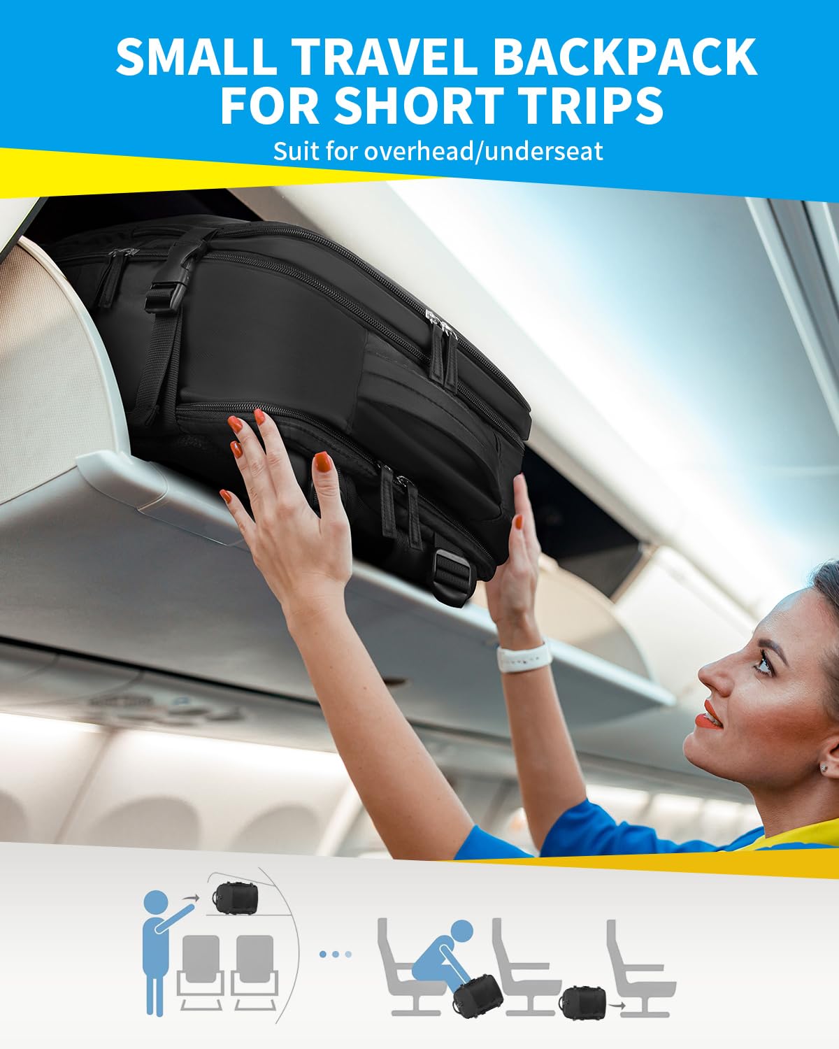 Cabin Bags for Ryanair 40x20x25 Underseat Travel Bag