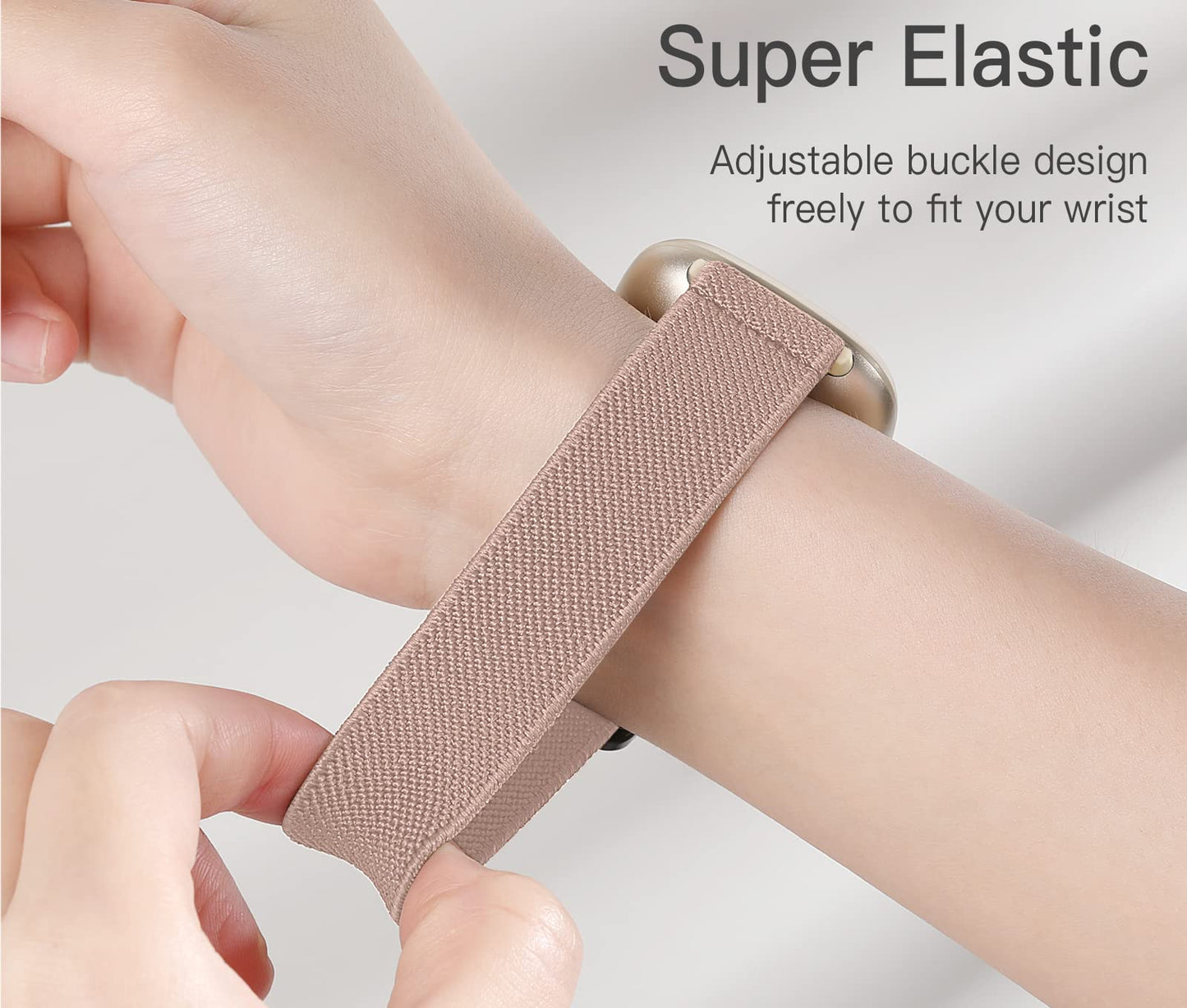 3 Pack Compatible with Fitbit Versa 4/3/Sense Strap, Soft Elastic Nylon Sport Replacement Band for Women & Men