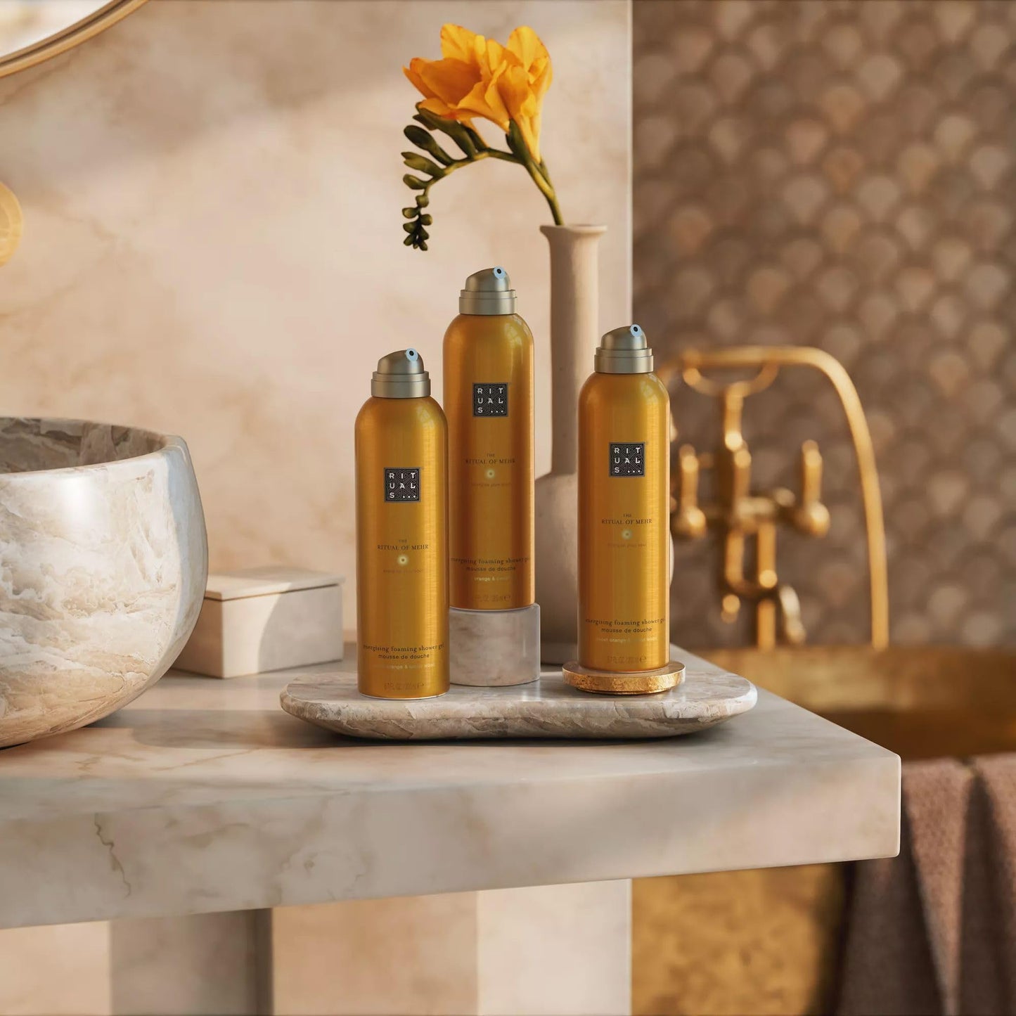 RITUALS Shower Foam Value Pack – The Ritual of Hammam, Sport and Homme - full size foaming shower gels - 3 x 200 ml