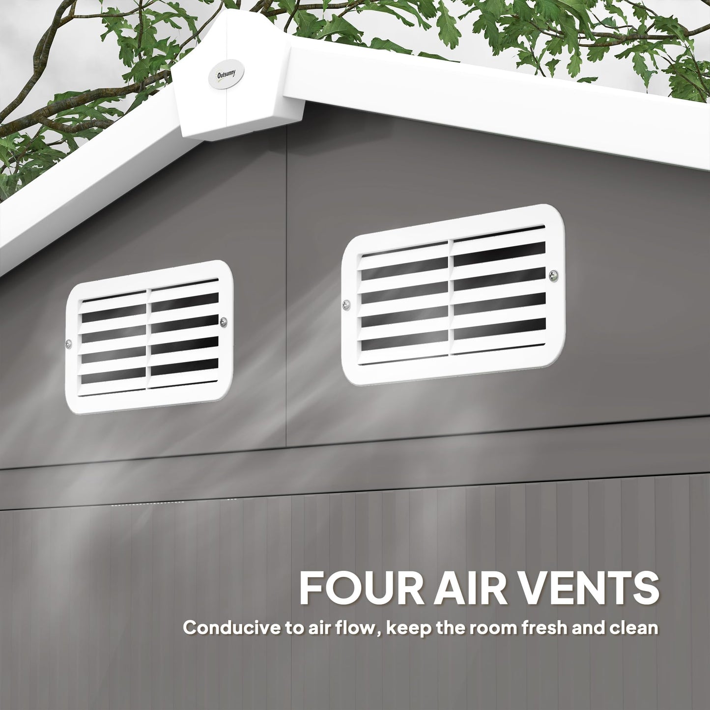 Outsunny 7 x 4ft Garden Shed, Easy to Assemble, Upgraded Galvanised Steel Frame with Foundation Kit, Double Doors with Lock, Outdoor Metal Shed with Vents and Gloves, Garden Storage Shed, Dark Grey