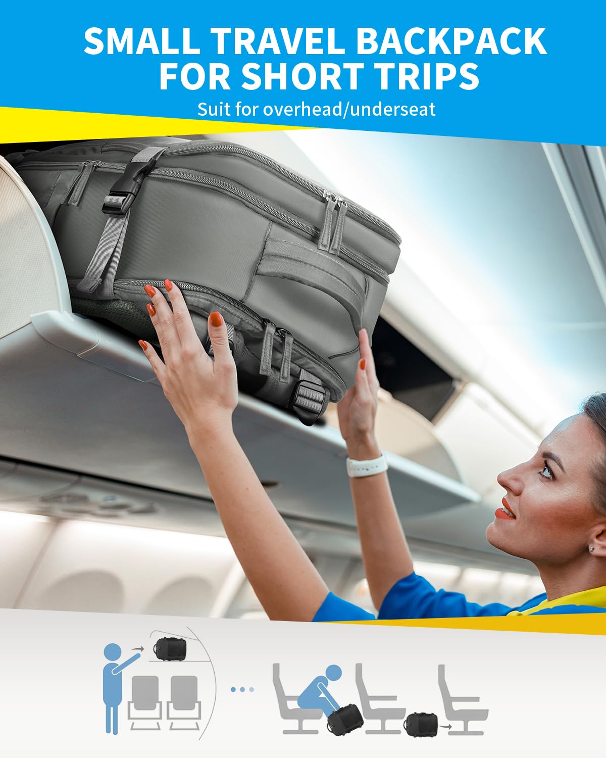Cabin Bags for Ryanair 40x20x25 Underseat Travel Bag