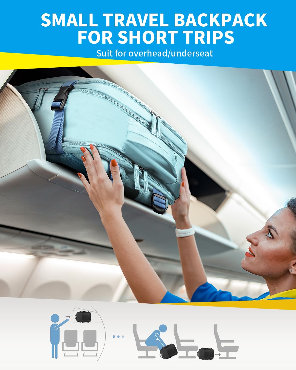 Cabin Bags for Ryanair 40x20x25 Underseat Travel Bag