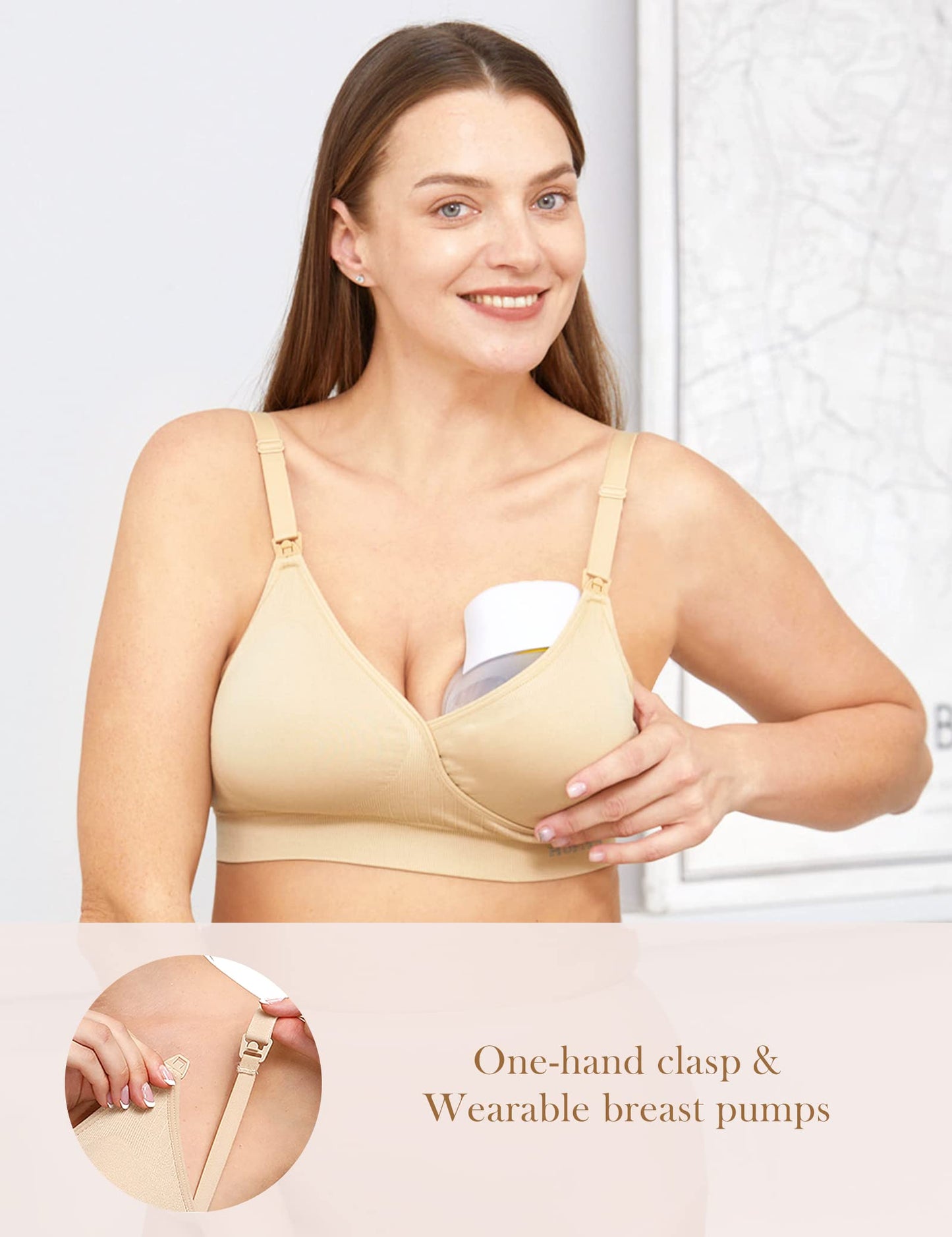 HOFISH 3PACK Full Bust Seamless Nursing Maternity Bras