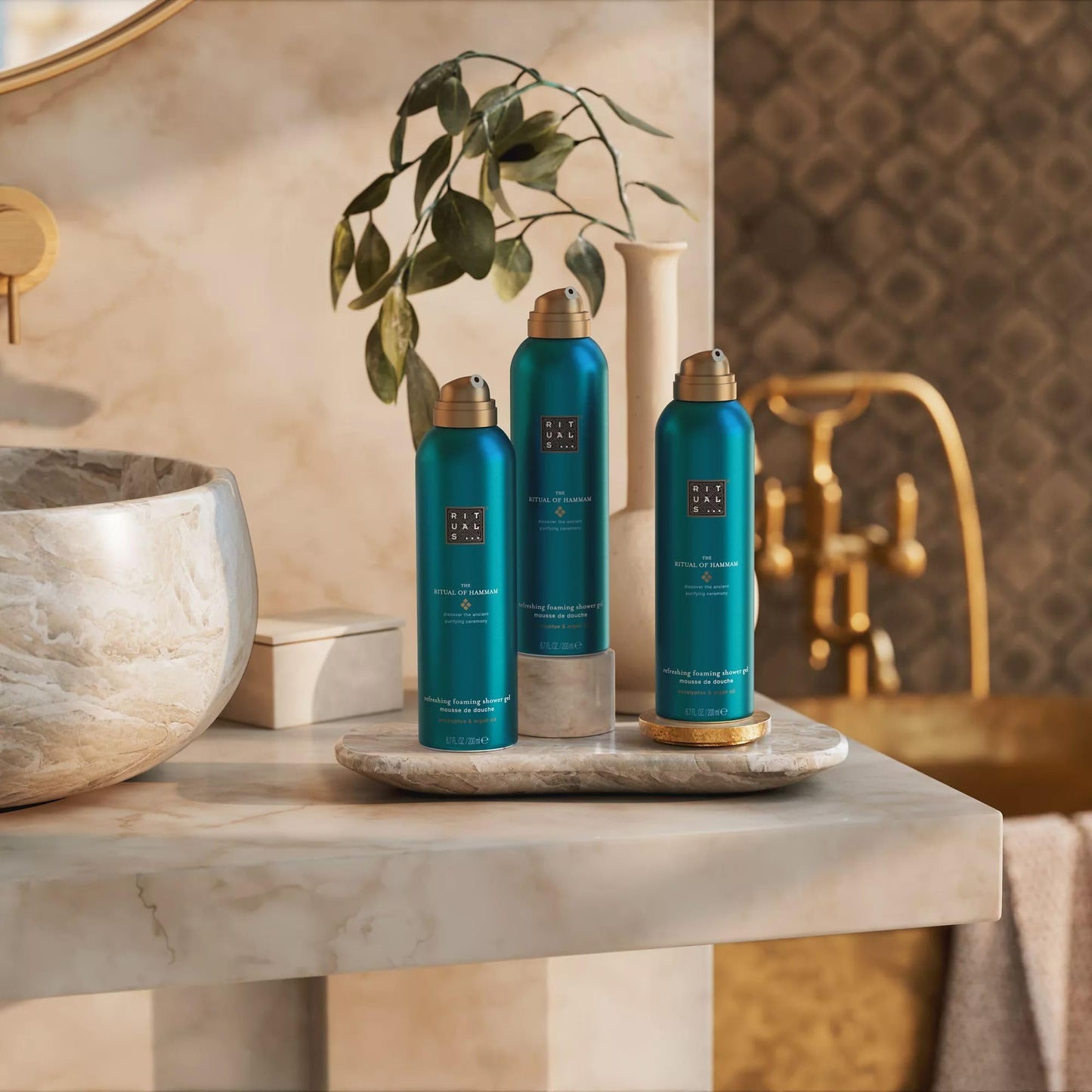 RITUALS Shower Foam Value Pack – The Ritual of Hammam, Sport and Homme - full size foaming shower gels - 3 x 200 ml