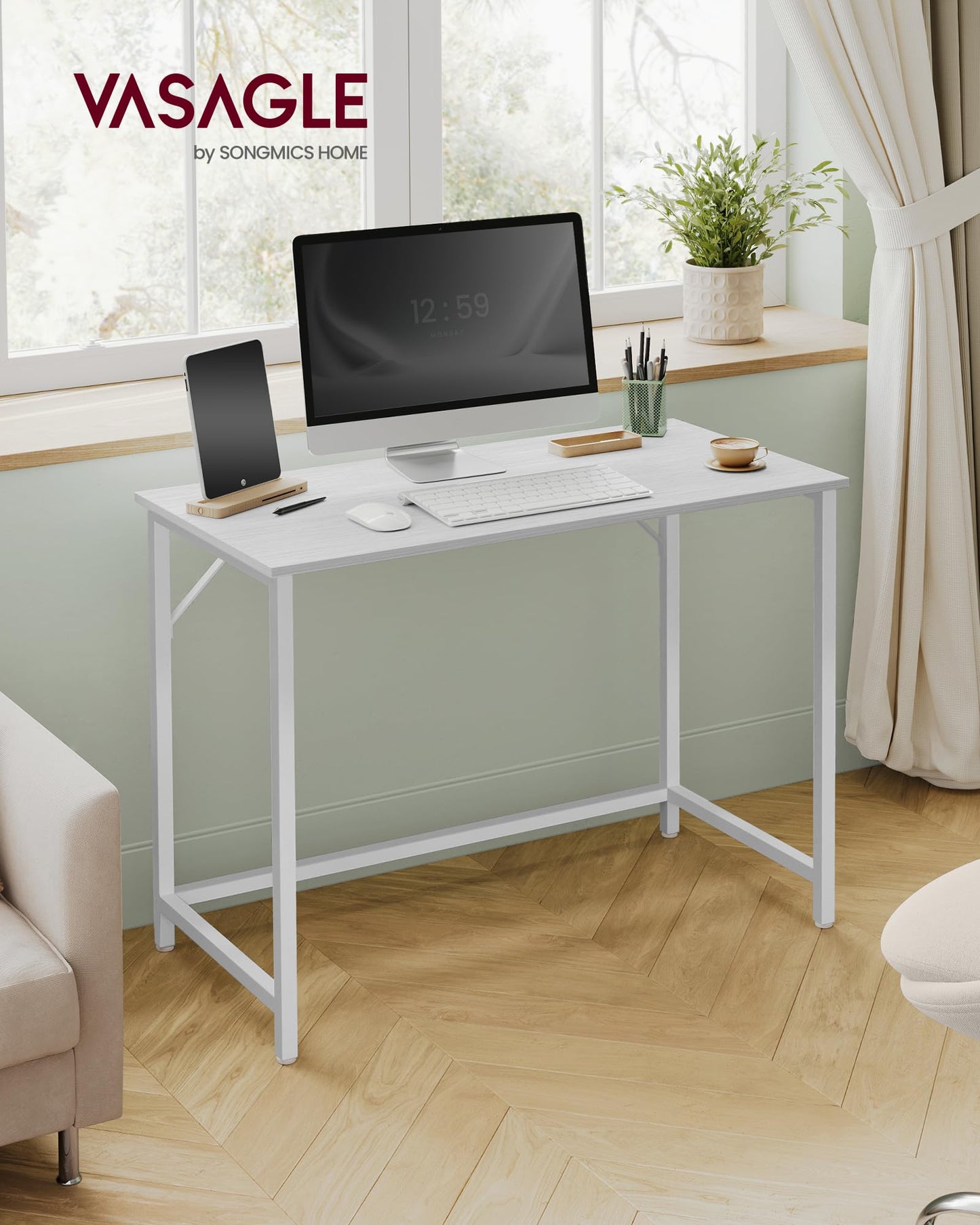 VASAGLE Computer Desk, Writing Desk, Small Office Table