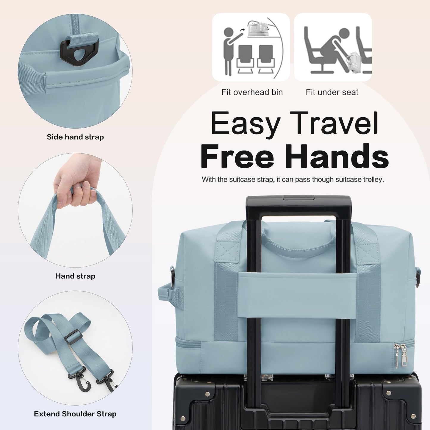 for Ryanair Cabin Bags 40x20x25 Underseat Cabin Bag