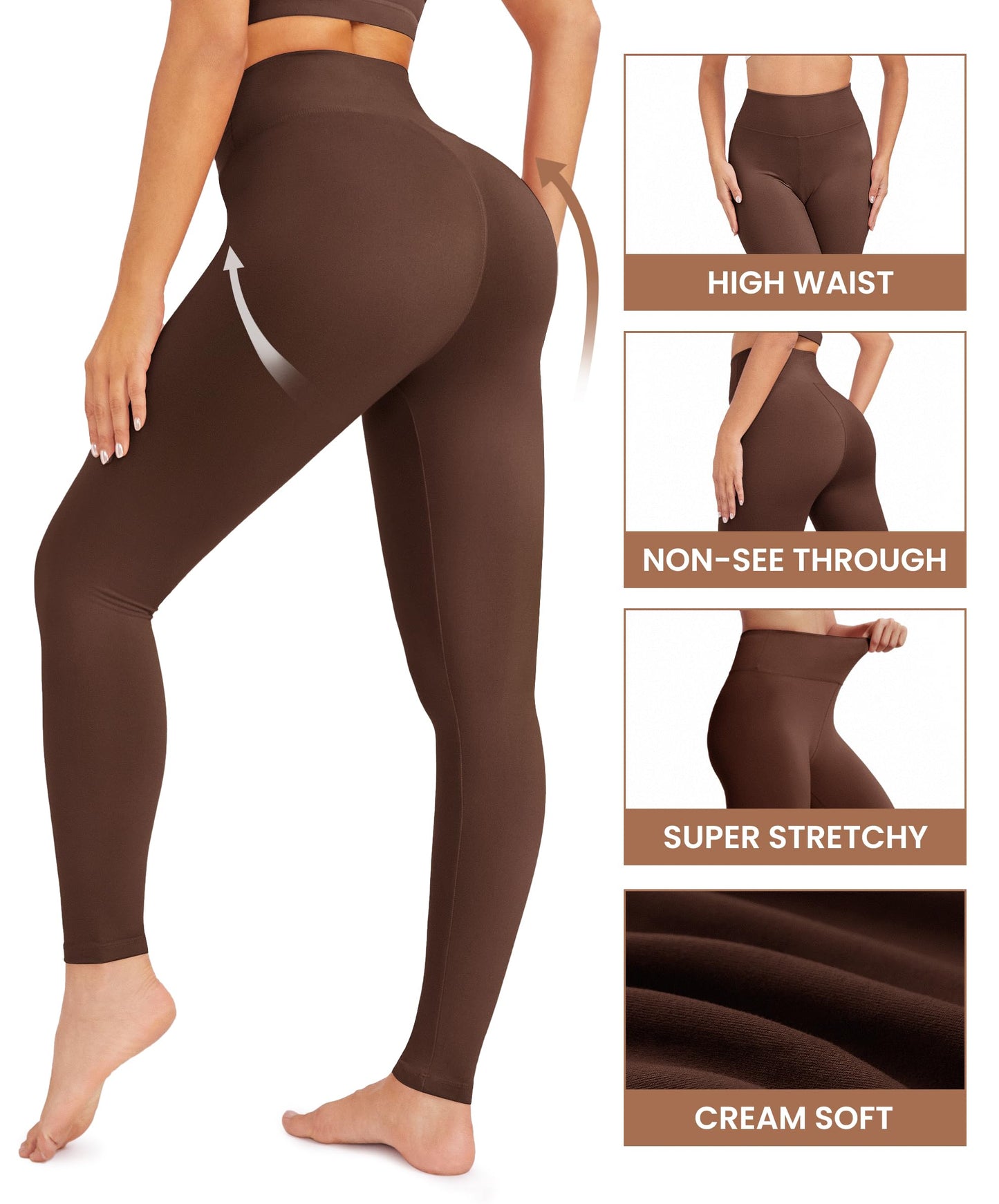 VALANDY Creamlush Womens High Waisted Leggings