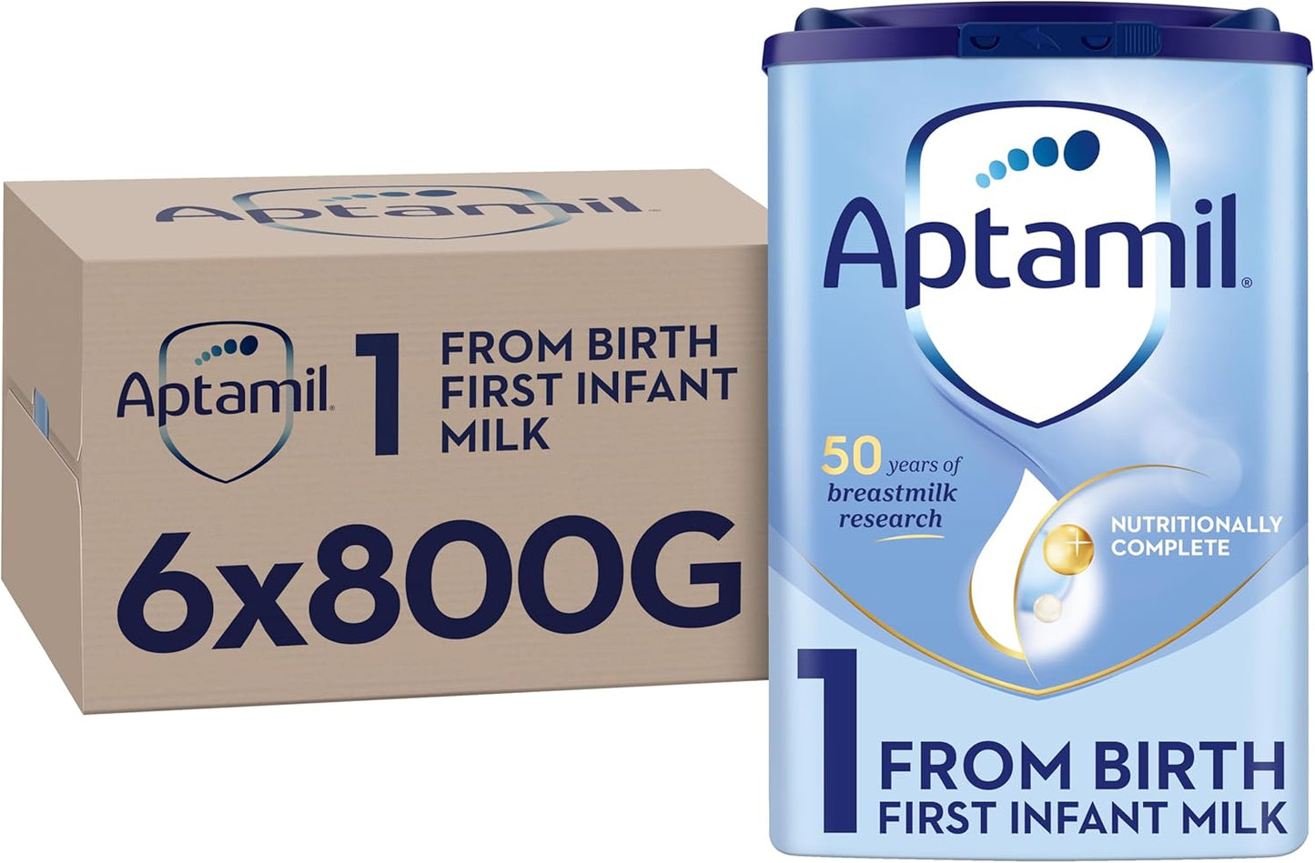 Aptamil 1 First Baby Milk Powder, From Birth, 800g (Pack of 6)