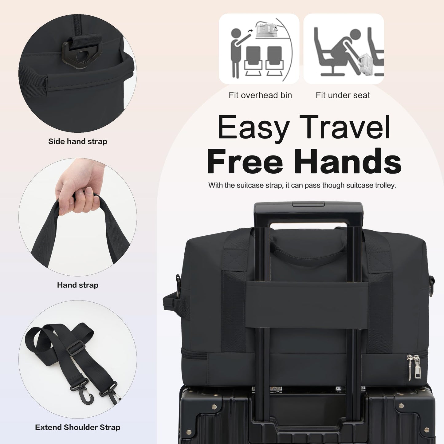 for Ryanair Cabin Bags 40x20x25 Underseat Cabin Bag