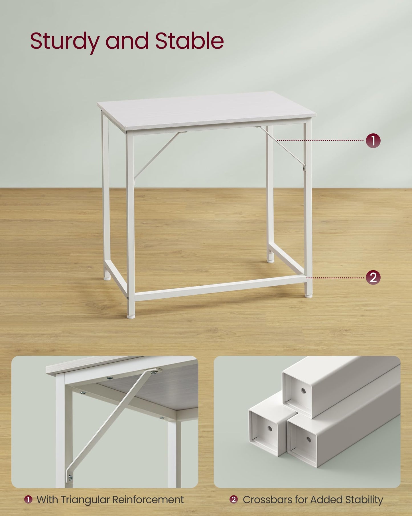 VASAGLE Computer Desk, Writing Desk, Small Office Table