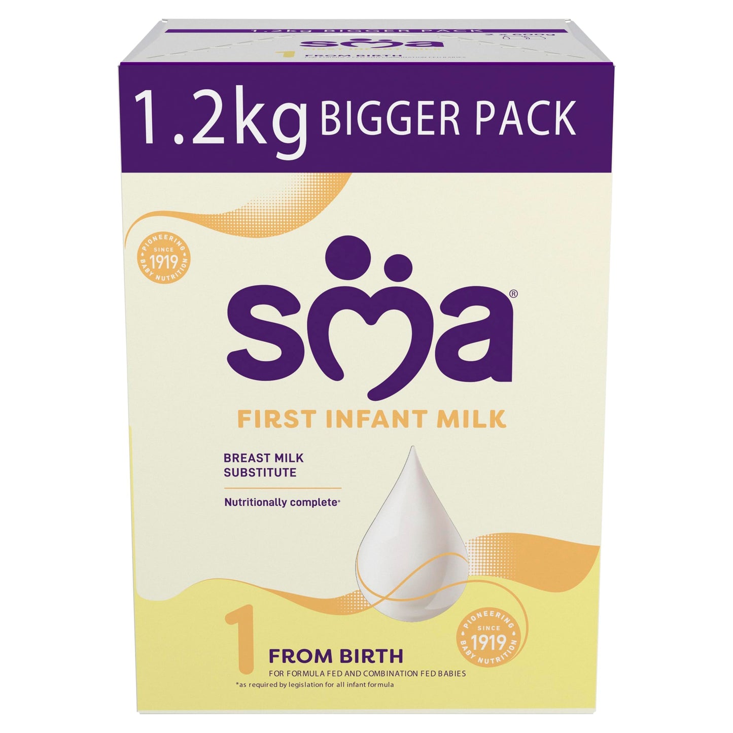 SMA First Infant Baby Milk Powder Formula , from birth , 1.2 kg (Pack of 1),packaging may vary