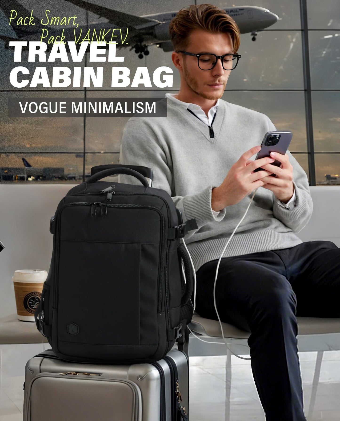 VANKEV Ryanair Cabin Bag 40x20x25 Underseat 20L