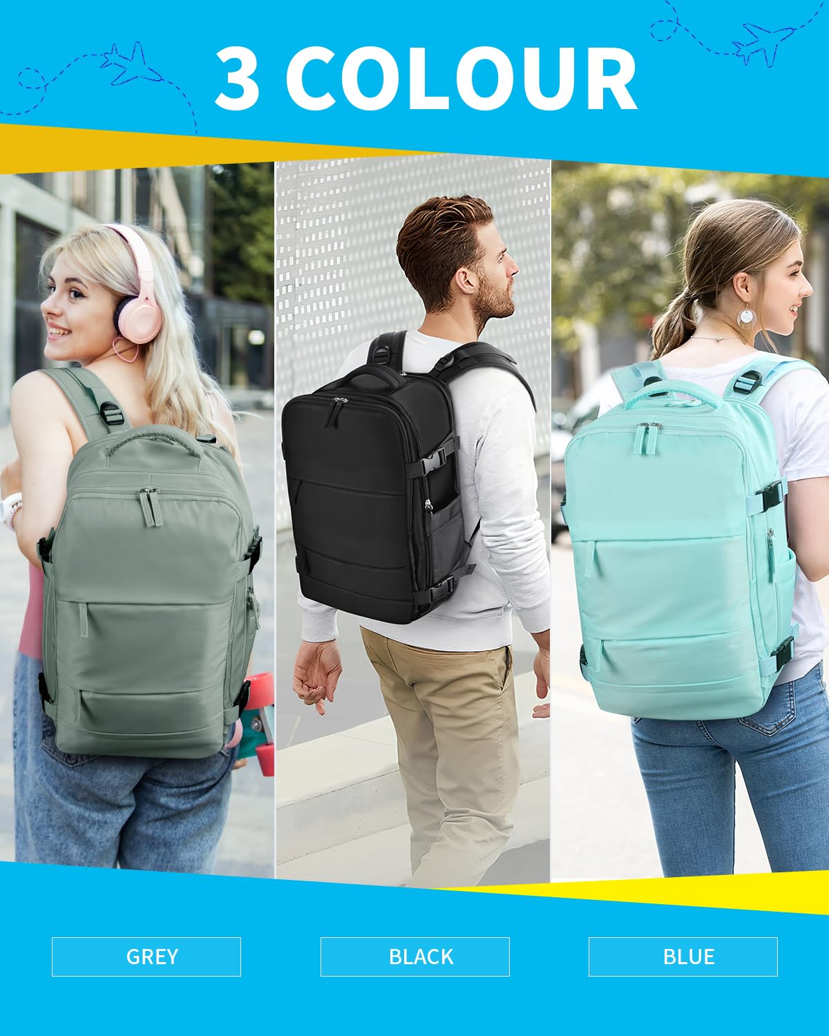 Cabin Bags for Ryanair 40x20x25 Underseat Travel Bag