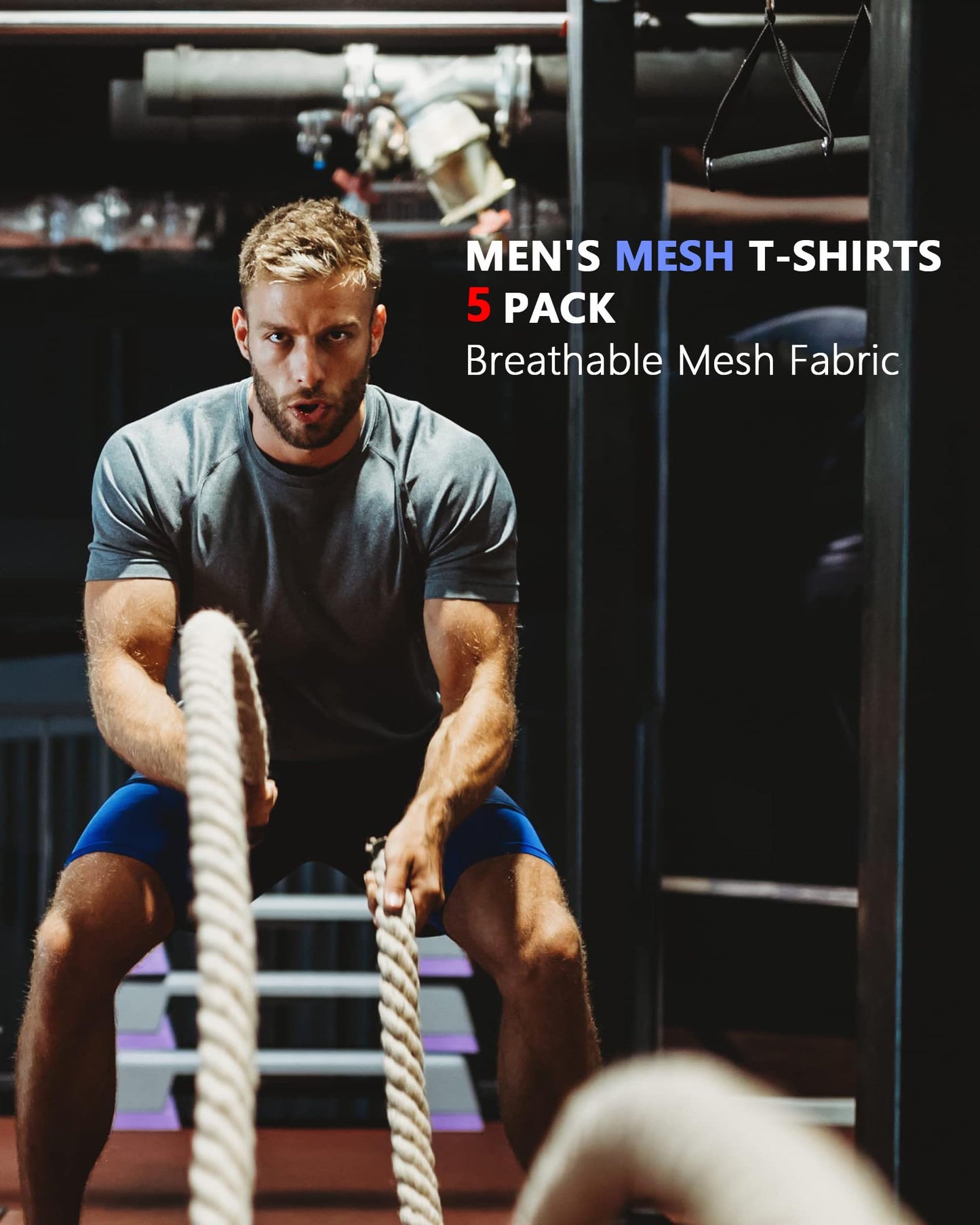 HOPLYNN 3/5 Pack Running Shirts Men