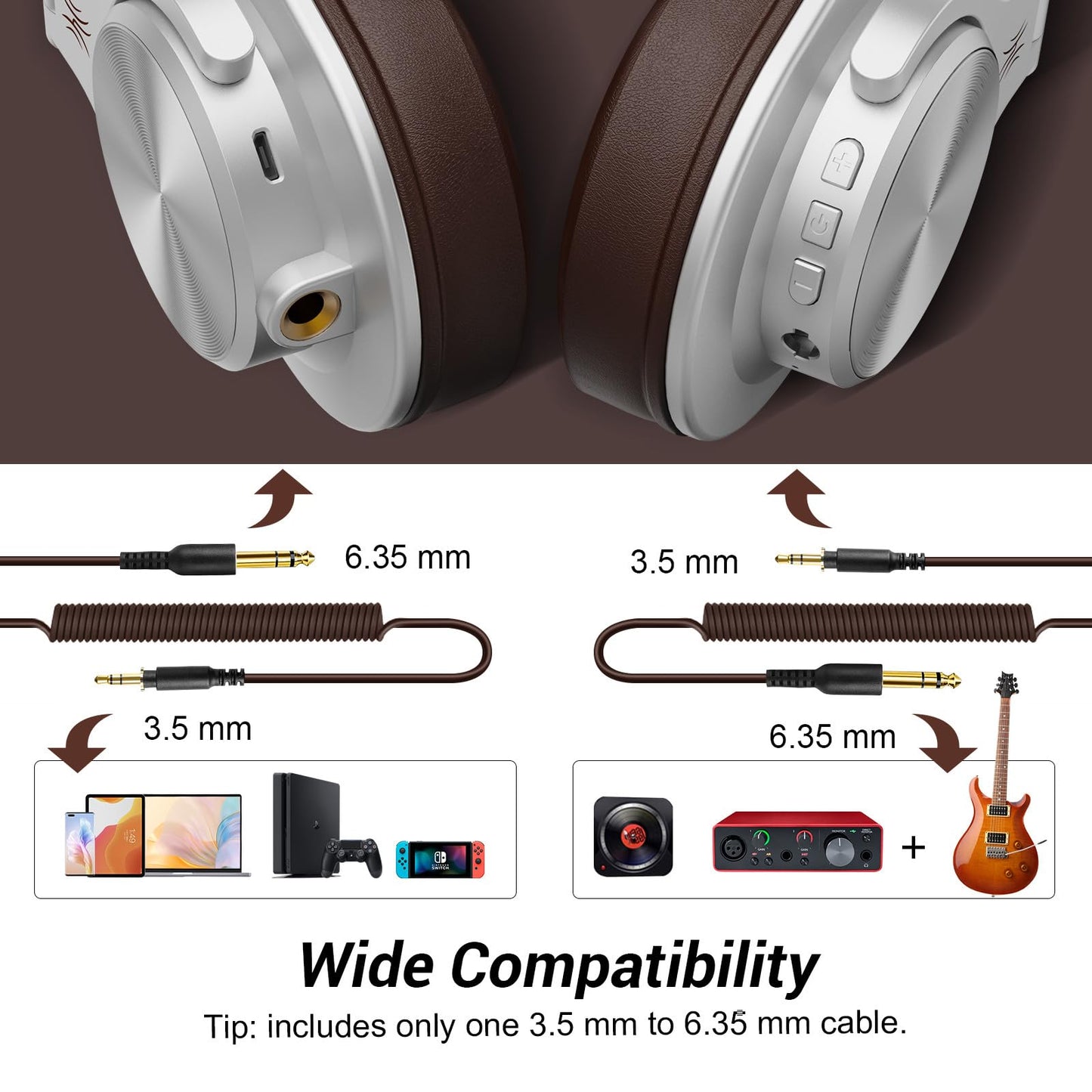 OneOdio A70 Bluetooth Headphones Over Ear, 72 Hrs Playtime, Monitor Level Stereo Sound Quality, Foldable Wireless&Wired DJ Headphone, Professional Studio Headphones for DJ/TV/PC/Phone