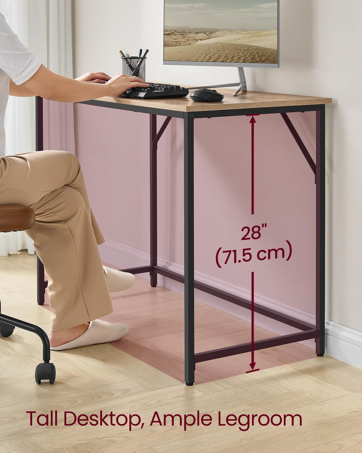 VASAGLE Computer Desk, Writing Desk, Small Office Table