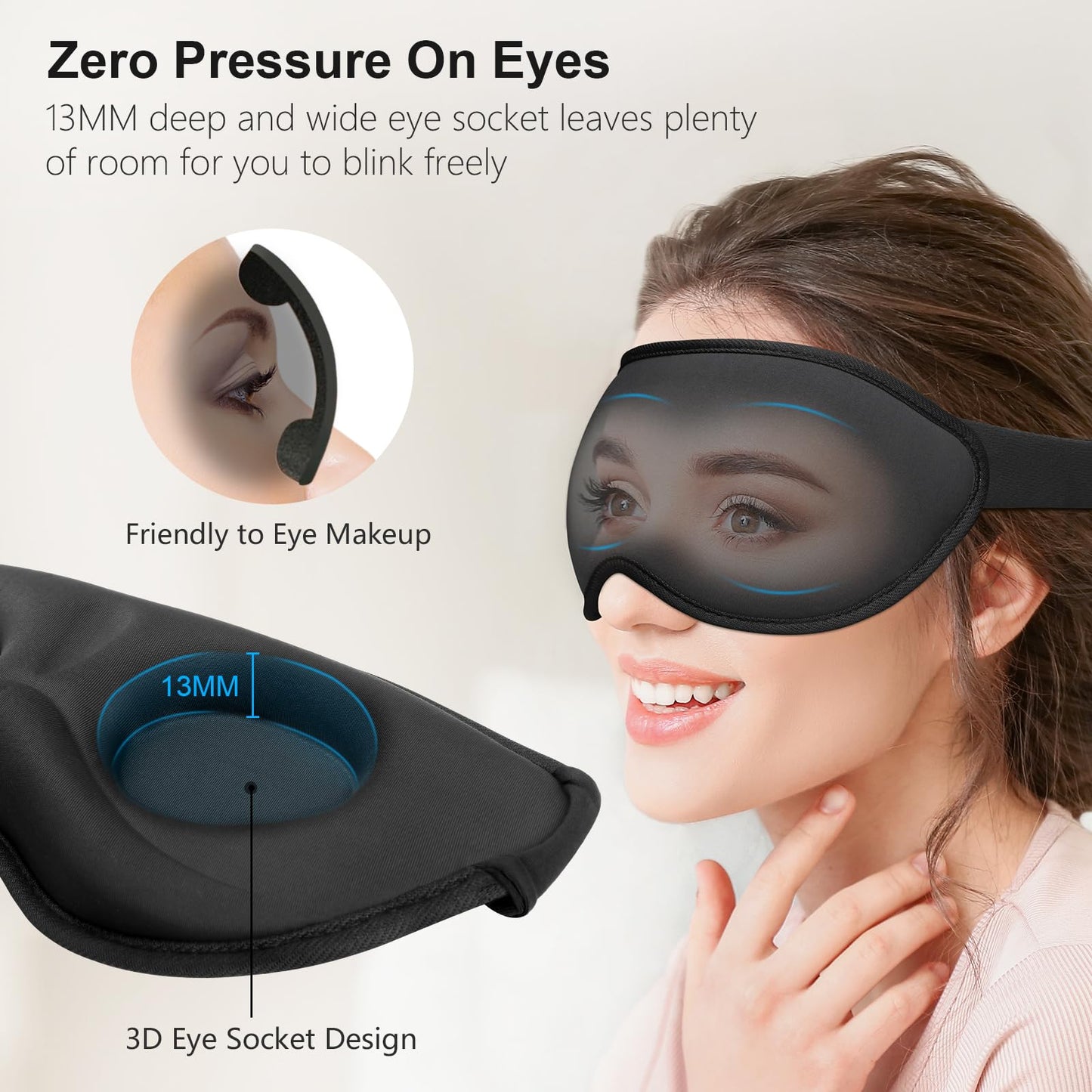 Gritin 100% Light Blocking Sleep Masks for Men & Women-Zero Pressure Sleeping Eye Mask