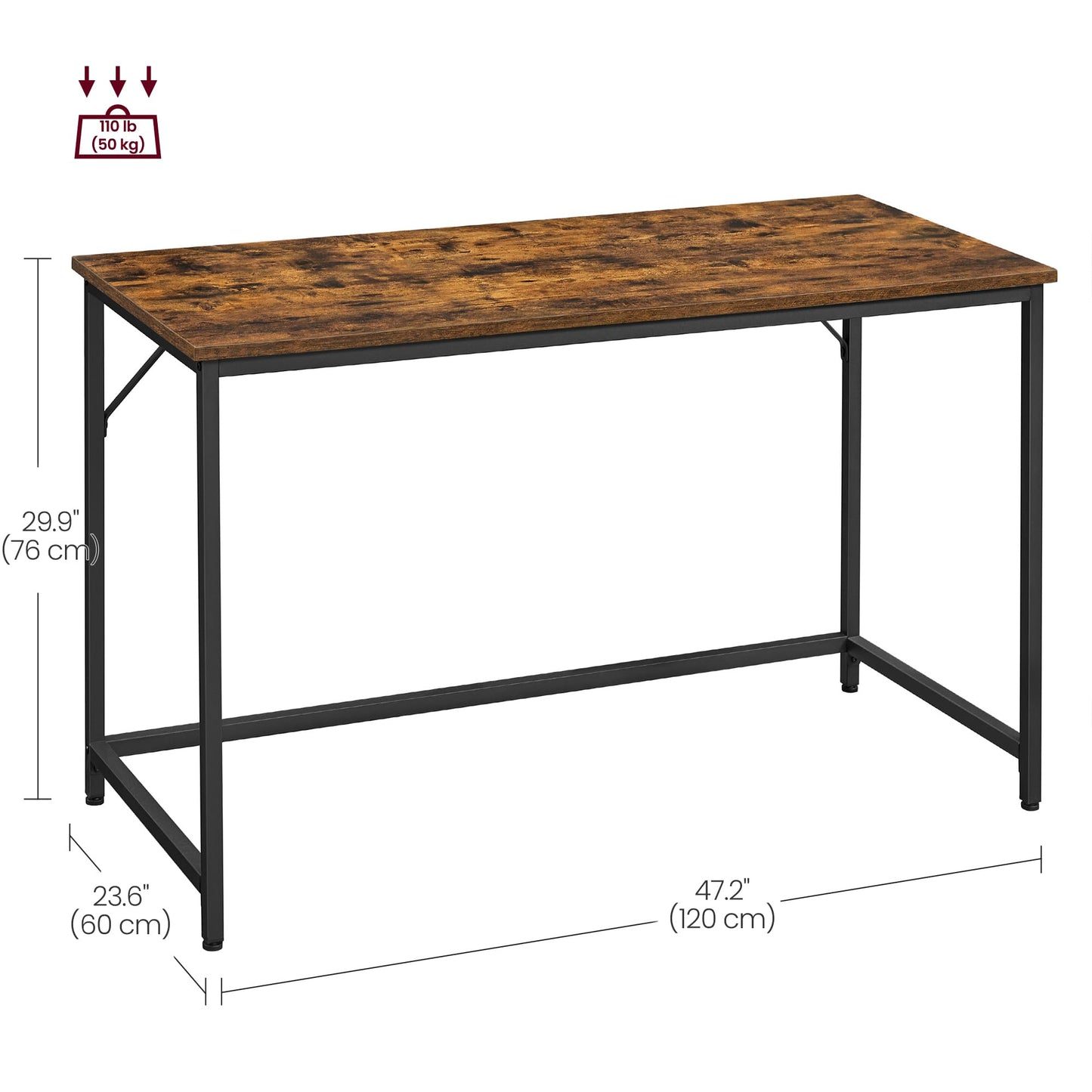 VASAGLE Computer Desk, Writing Desk, Small Office Table