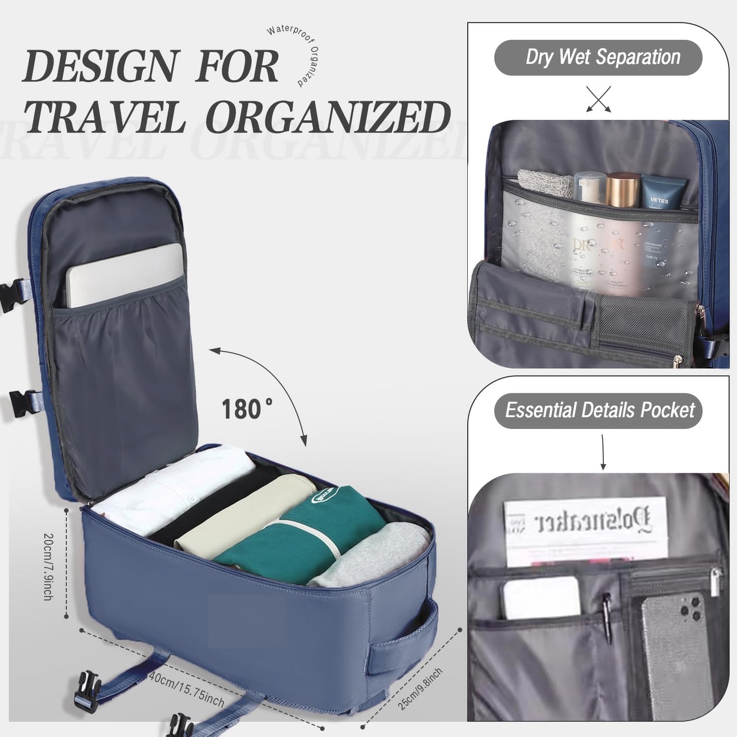 for Ryanair Cabin Bags 40x20x25 Underseat Cabin