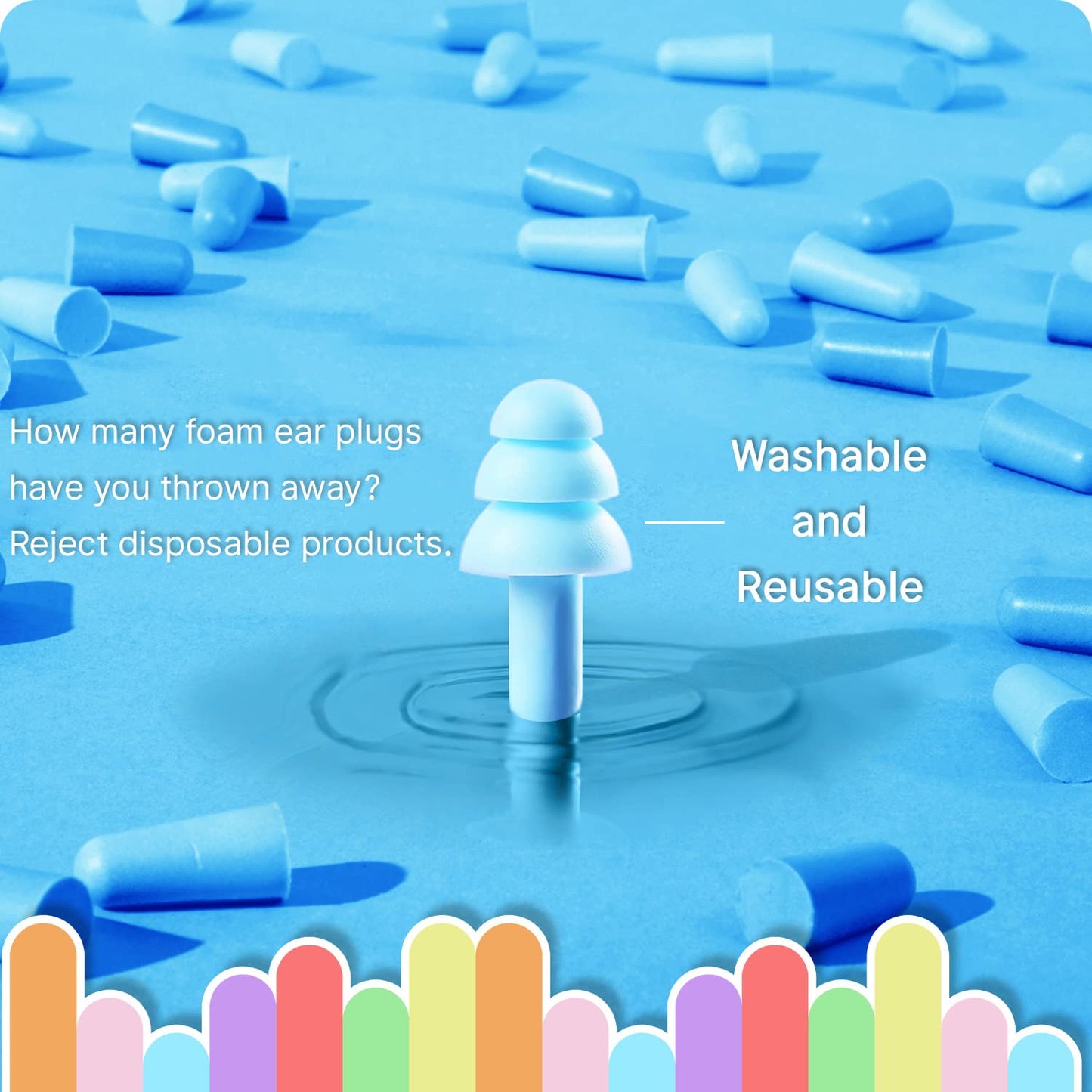 Ear Plugs for Sleep Soft Silicone Reusable