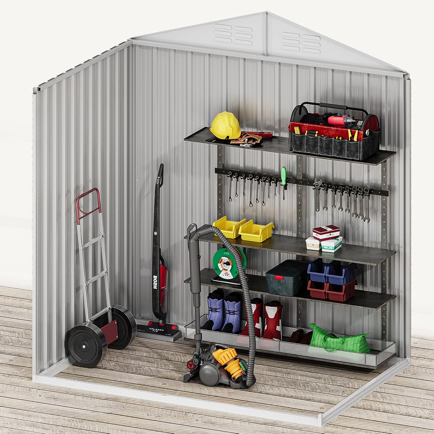 YITAHOME 6x4ft Metal Outdoor Storage Shed, Large Heavy Duty Tool Sheds with Lockable Doors & Air Vent for Backyard Patio Lawn to Store Bikes, Tools, Lawnmowers,Green