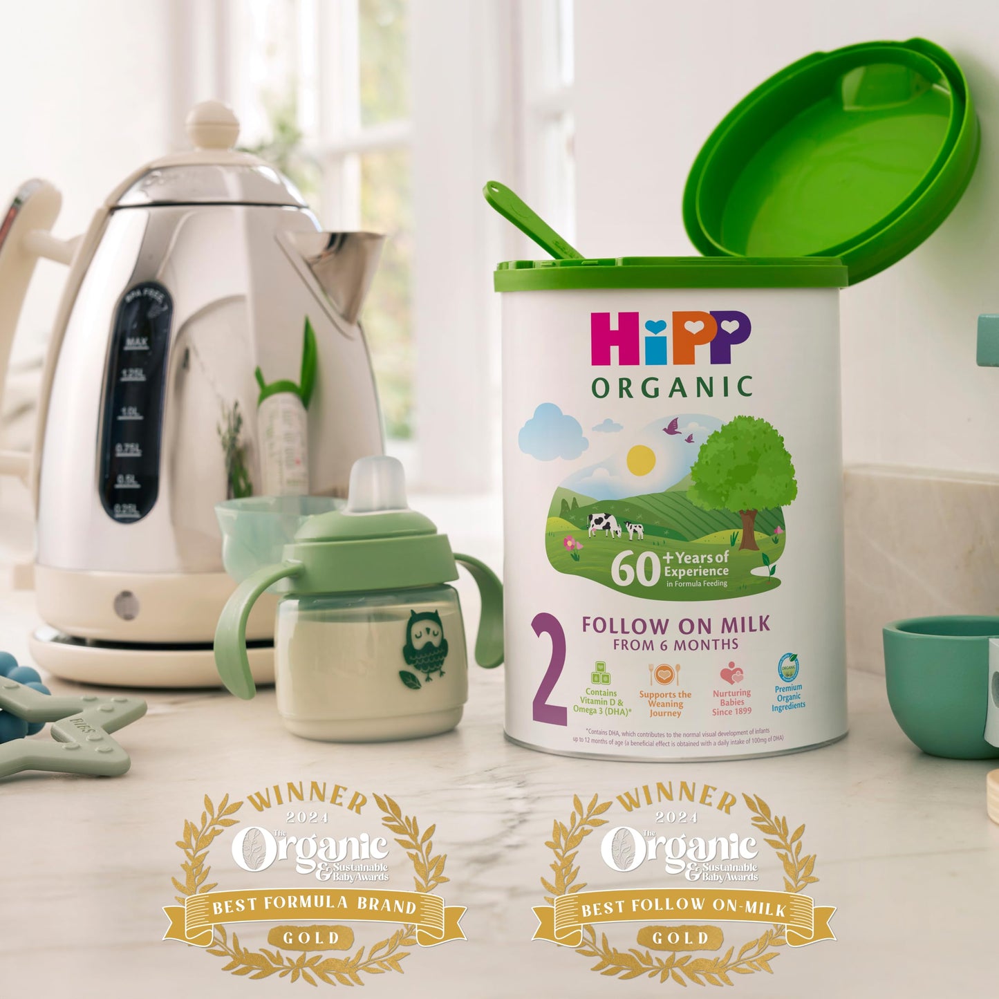 HiPP Organic 2 Follow on Baby Milk Powder Formula, From 6 Months, 800g (Pack of 4)