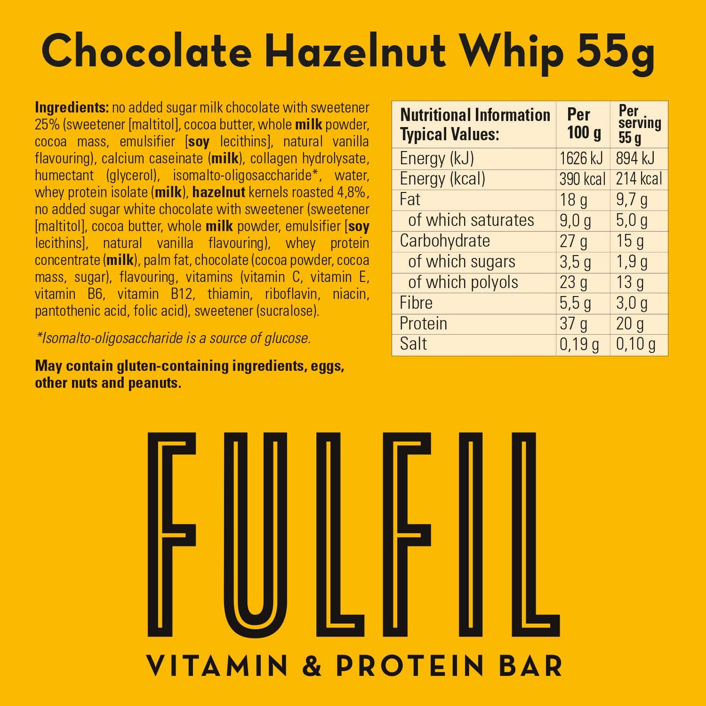 FULFIL Vitamin and Protein Bars (15 x 55 g Bars)