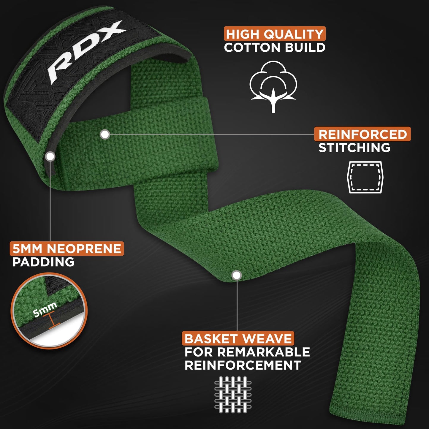 RDX Weight Lifting Straps Deadlifting Powerlifting