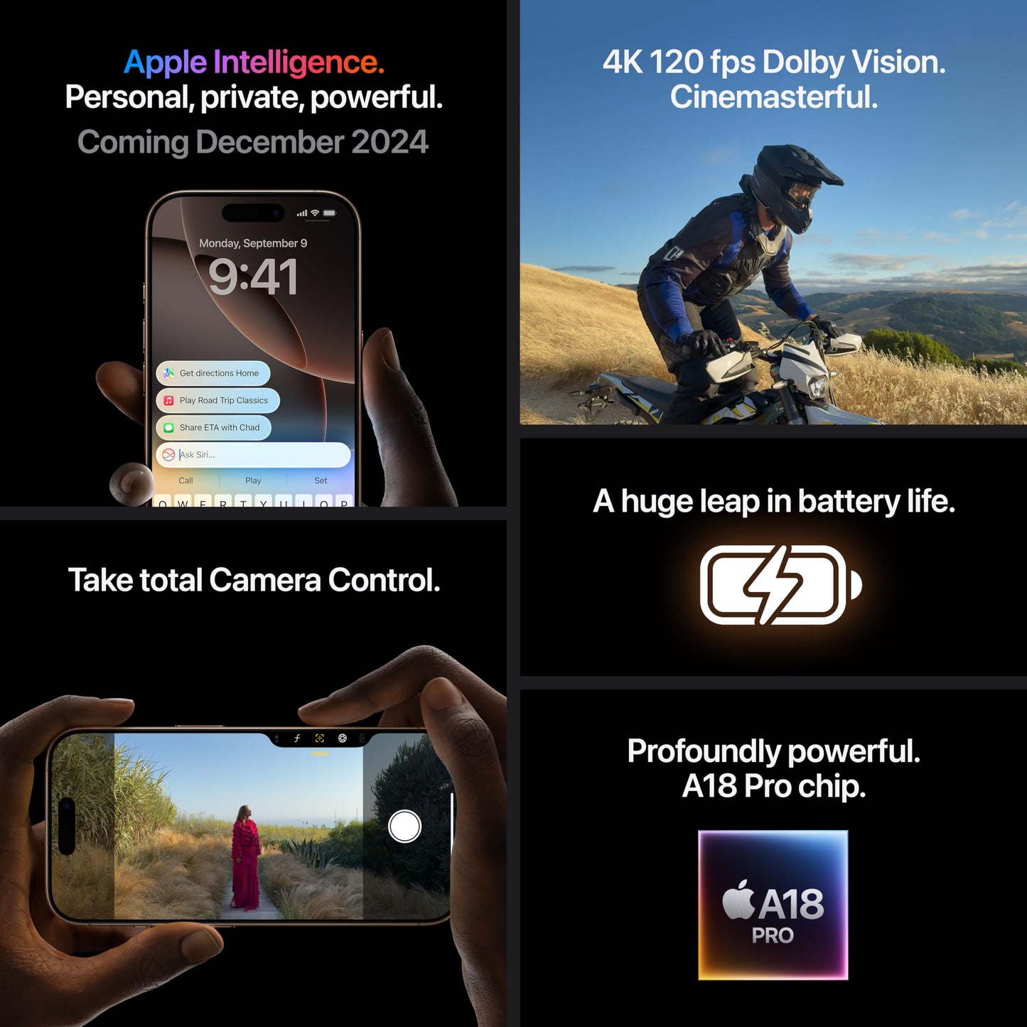 Apple iPhone 16 Pro Max 256 GB: 5G Mobile phone with Apple Intelligence, Camera Control, A18 Pro Chip and a Huge Leap in Battery Life. Works with AirPods; Natural Titanium