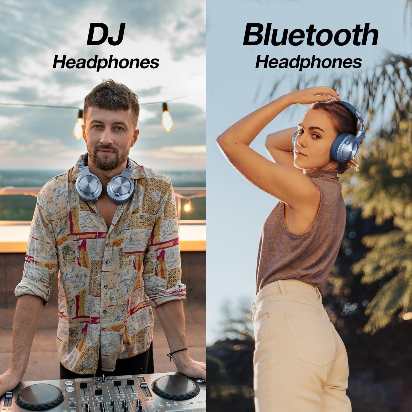 OneOdio A70 Bluetooth Headphones Over Ear, 72 Hrs Playtime, Monitor Level Stereo Sound Quality, Foldable Wireless&Wired DJ Headphone, Professional Studio Headphones for DJ/TV/PC/Phone