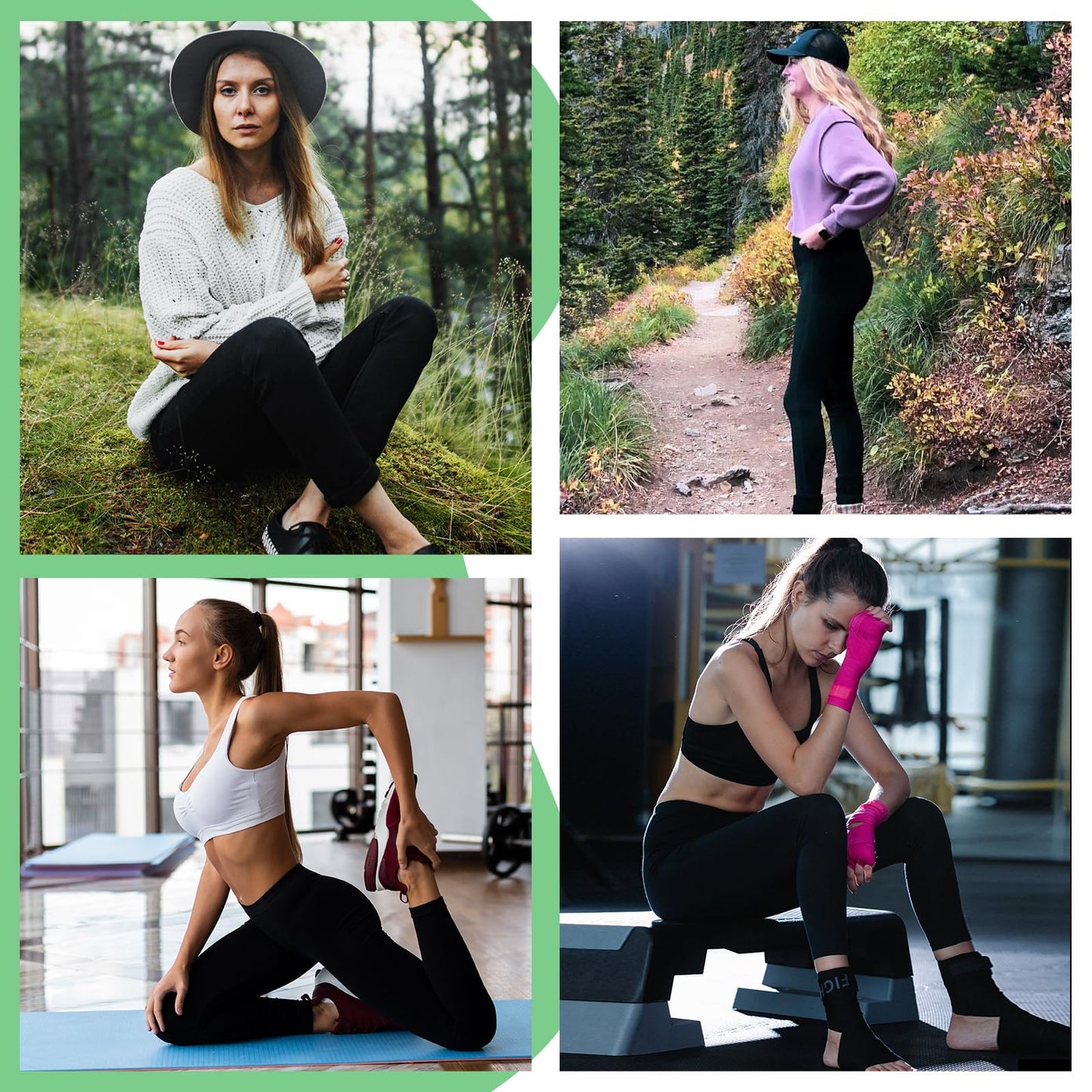 FOTOCITI Gym Leggings for Women with Pockets Black High Waisted Leggings Soft Elastic Opaque Tummy Control Slim Trousers Sports Workout Running Yoga Pants