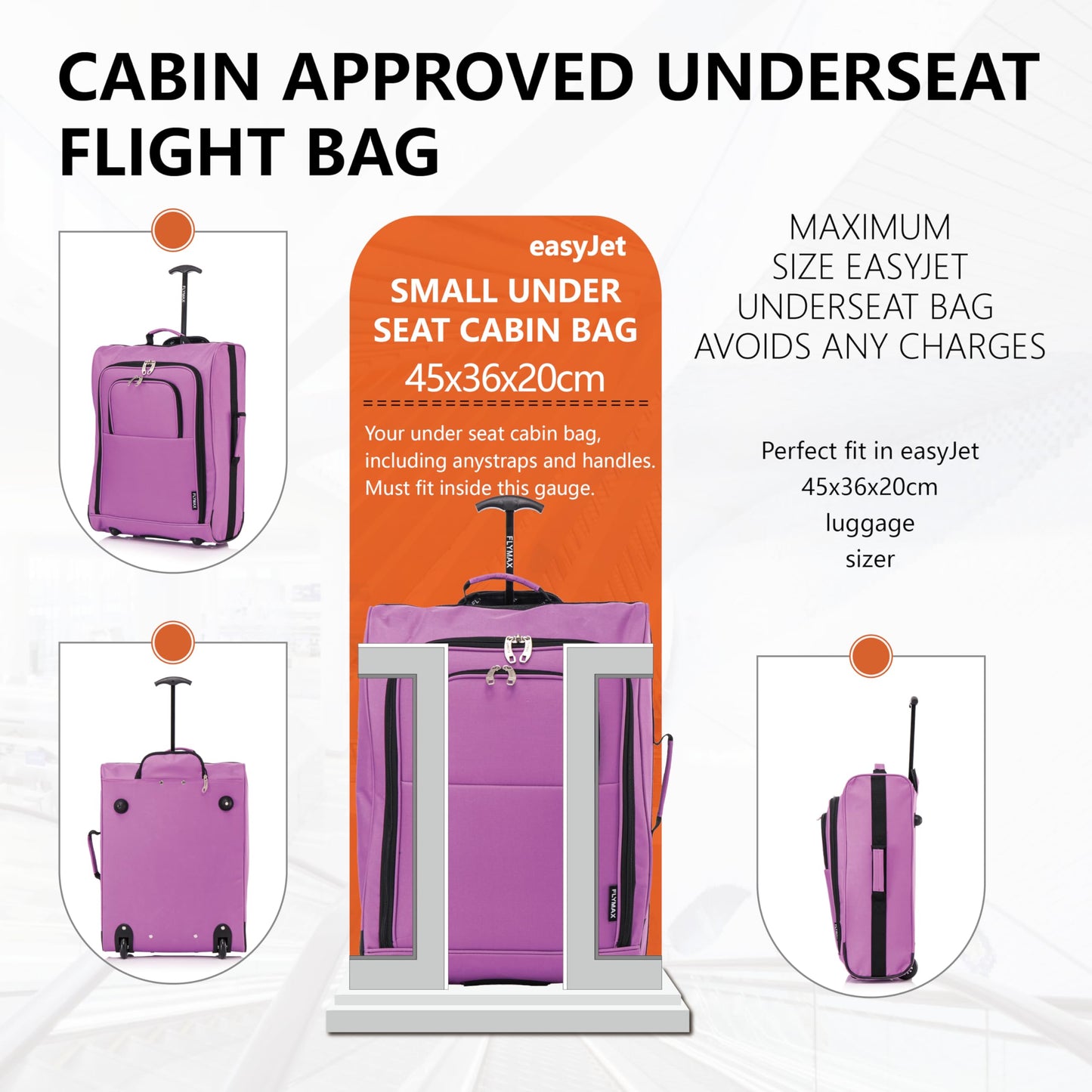 56x45x25 Easyjet Cabin Bag Hand Luggage Approved Cabin Case