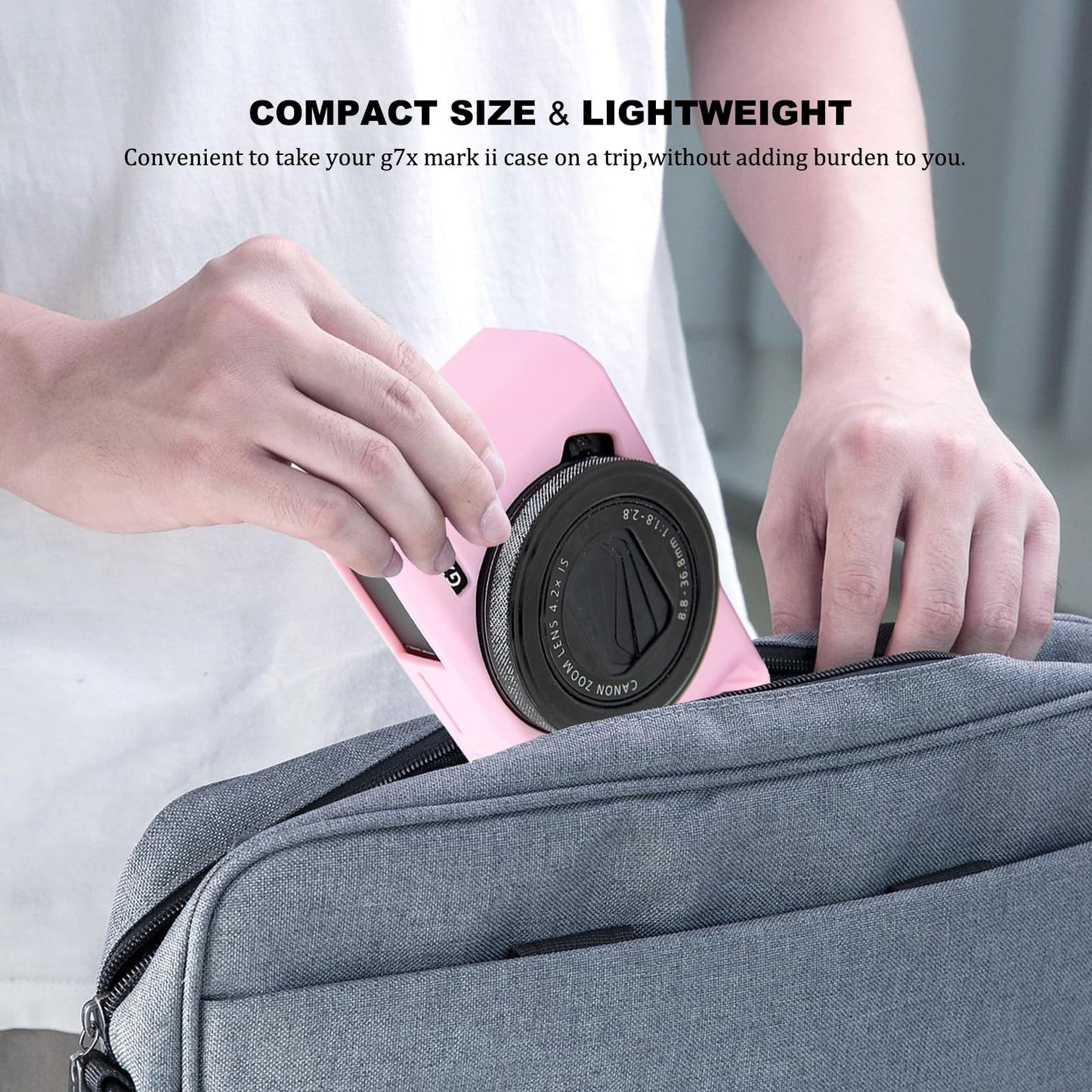 G7X Mark II Camera Case,Soft Silicone Protective Case Ultra-Thin Lightweight Cover for Canon PowerShot G7X Mark II Camera(No Lens Cover) (Pink)