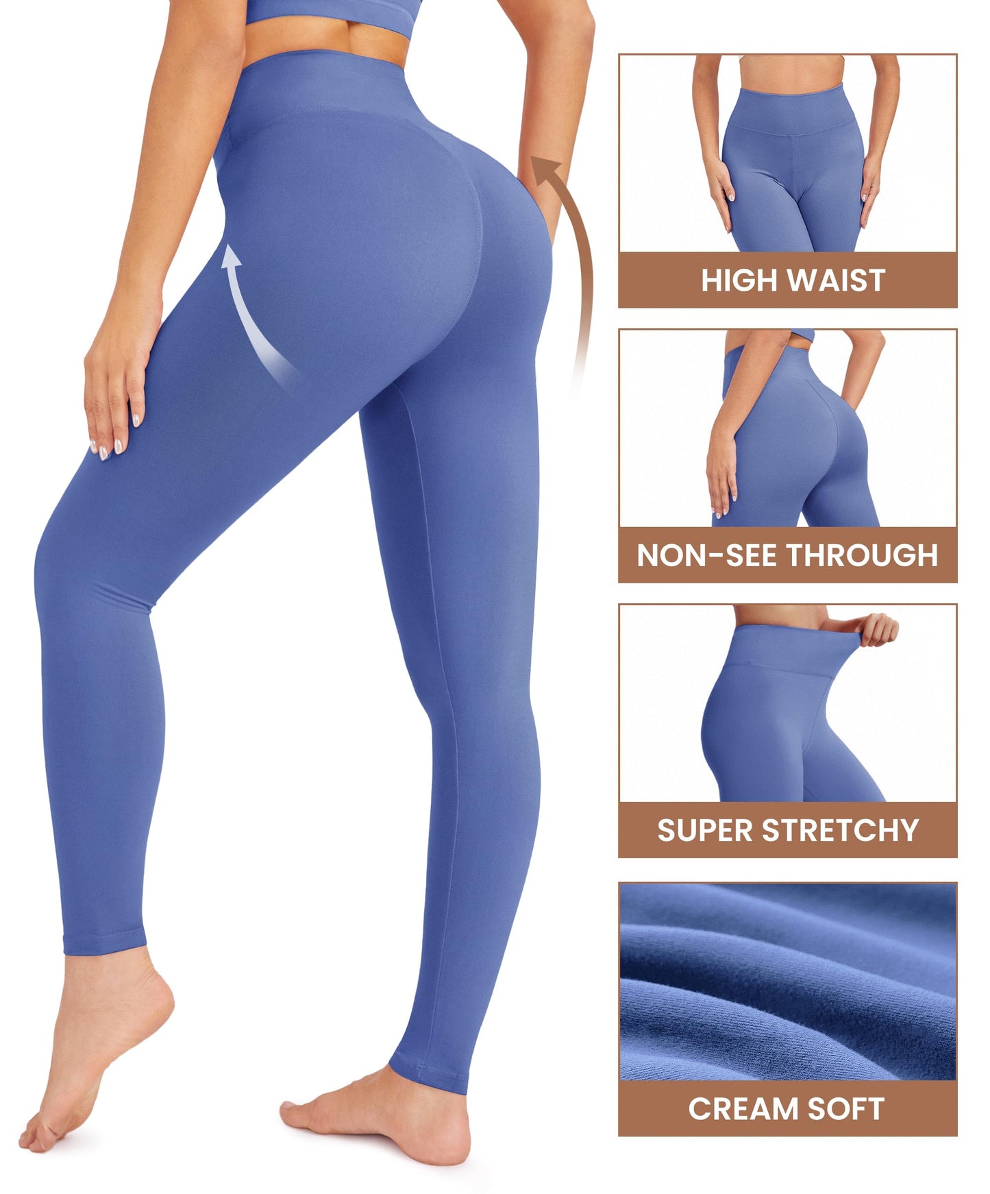 VALANDY Creamlush Womens High Waisted Leggings